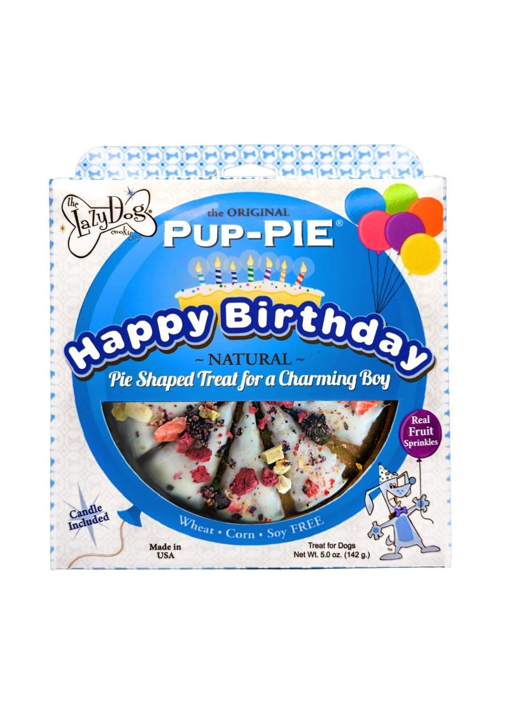 Lazy Dog Happy Birthday Pup-Pie for a Charming Boy - 5 oz