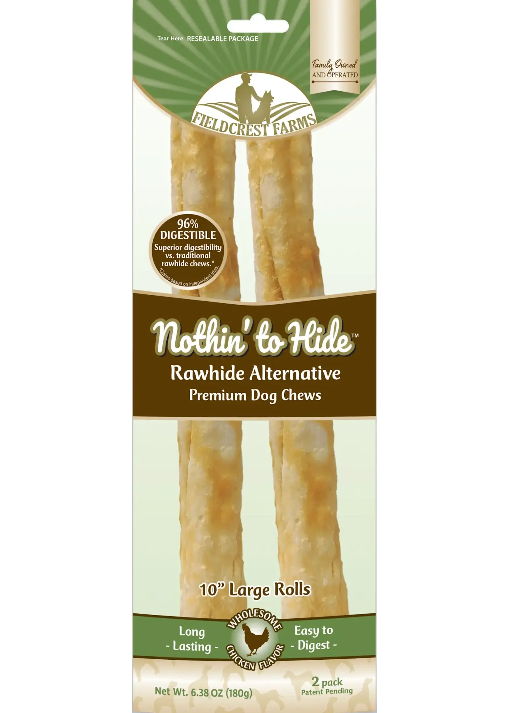 Fieldcrest Farms Fieldcrest Farms Nothin' to Hide Chicken Rolls Dog Chews - 10 in. 2 Pack
