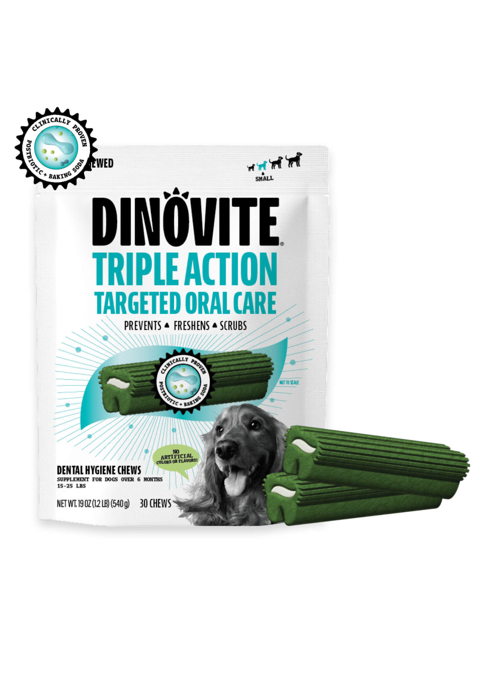 Dinovite Dinovite Triple Action Dental Dog Chews Small - 9 Count