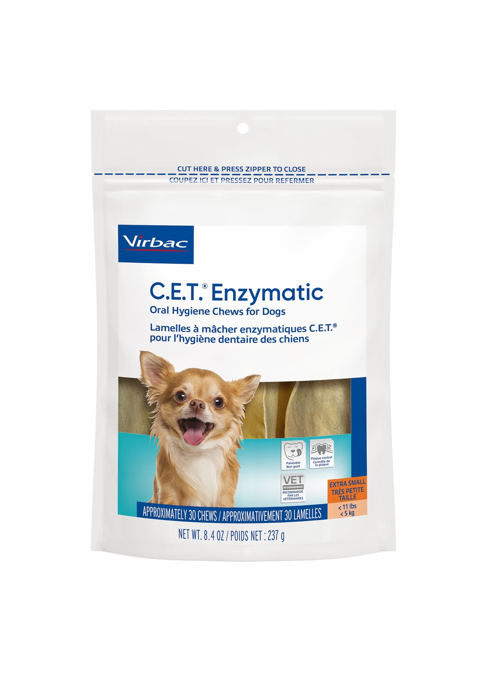 Virbac Virbac C.E.T. Enzymatic Oral Hygiene Dog Chews - Extra Small - 8.4 oz, 30 Count
