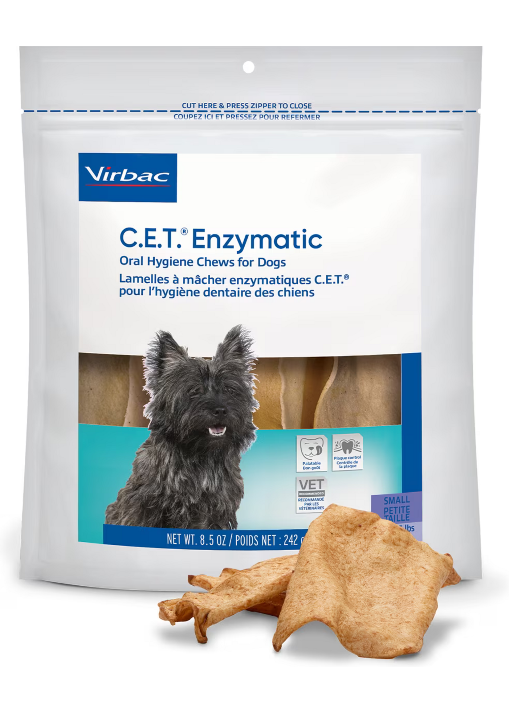 Virbac Virbac C.E.T. Enzymatic Oral Hygiene Dog Chews - 8.5 oz, Small - 30 Count