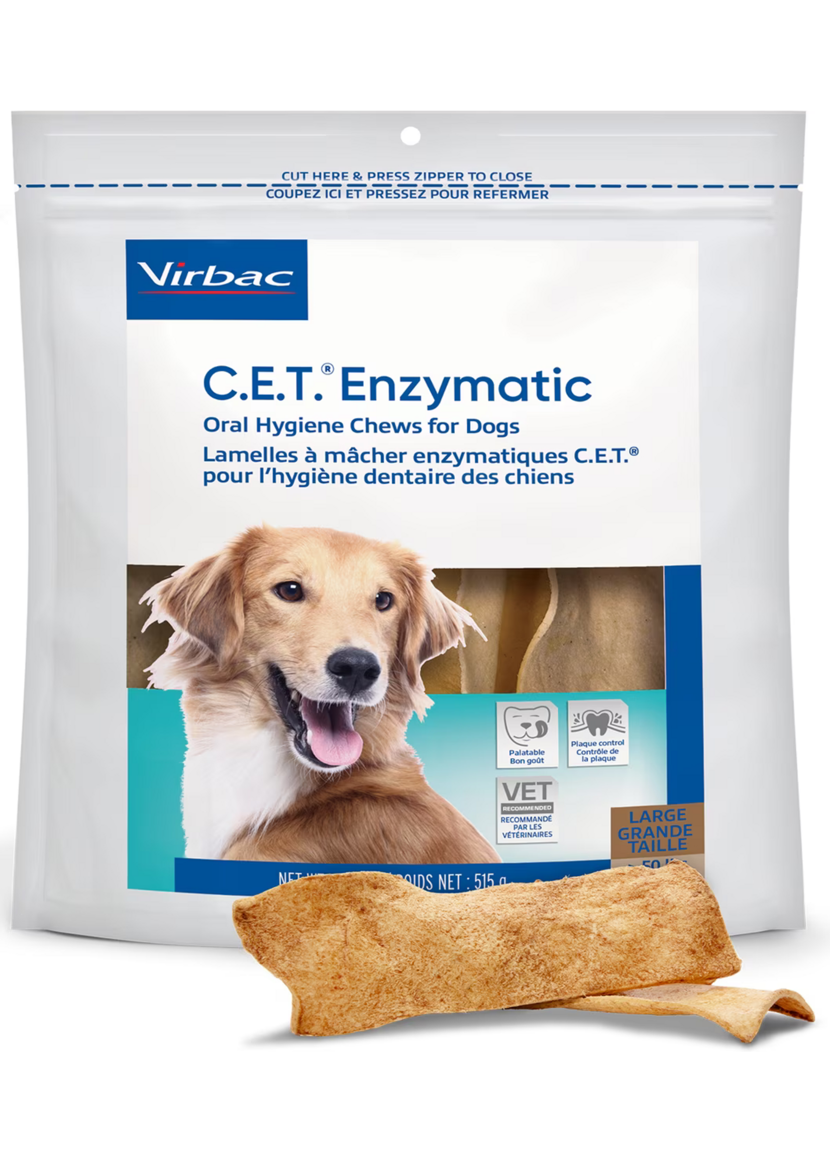 Virbac Virbac C.E.T. Enzymatic Oral Hygiene Dog Chews - Large - 1.13 lb, 30 Count