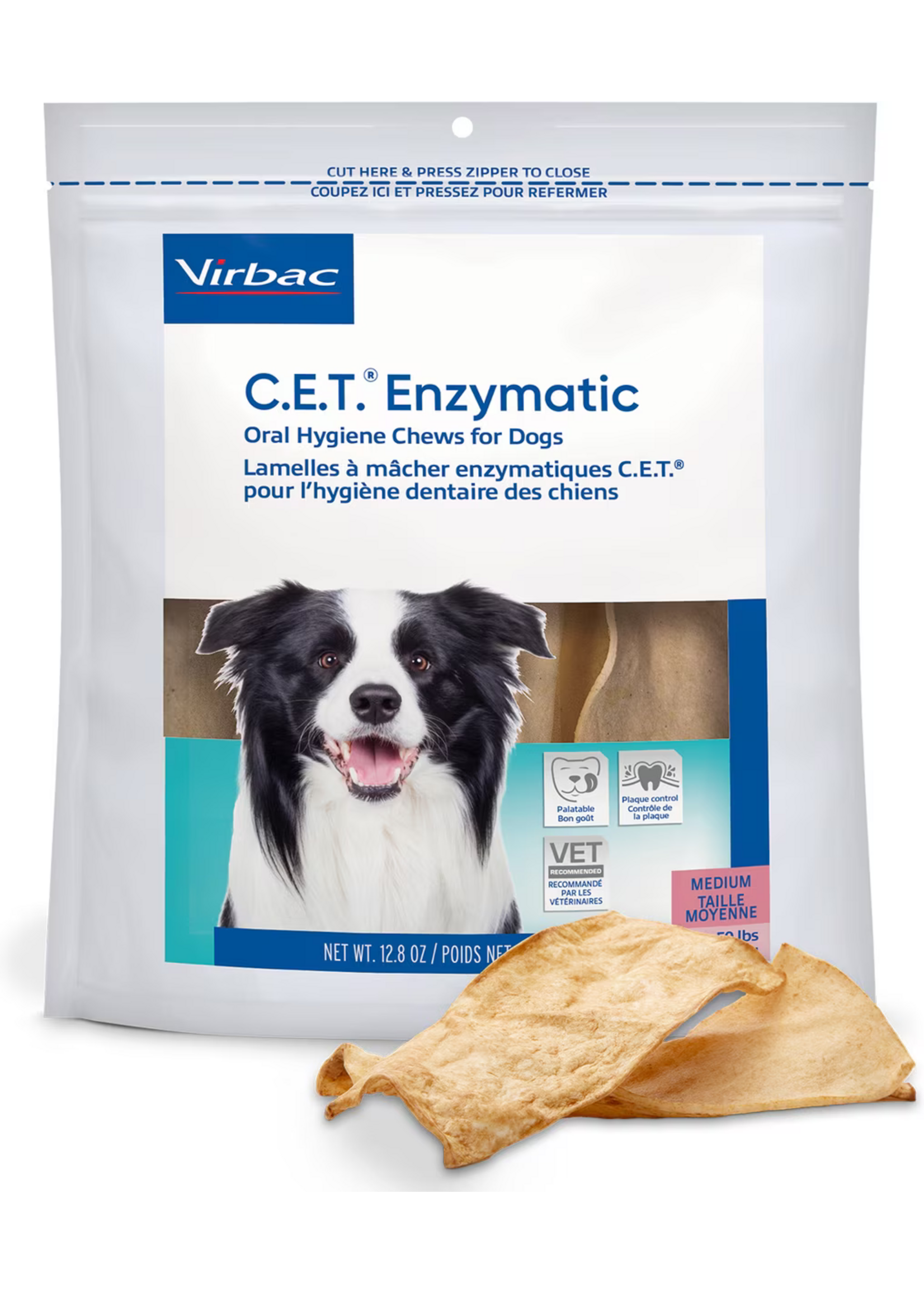 Virbac Virbac C.E.T. Enzymatic Oral Hygiene Dog Chews - Medium - 12.8 oz, 30 Count