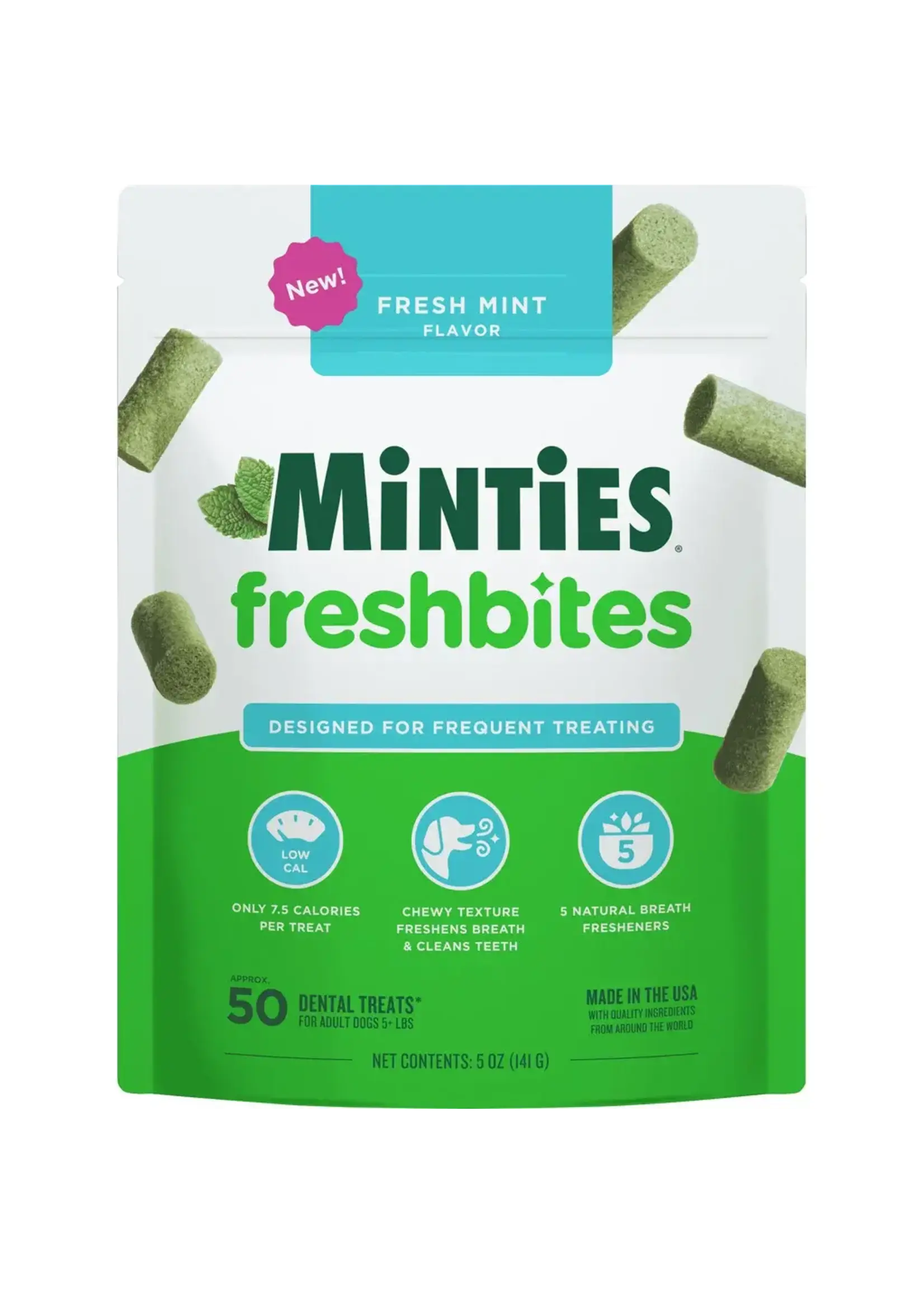 petiq Minties Fresh Bites Dental Dog Treats - 10 oz, 50 Count