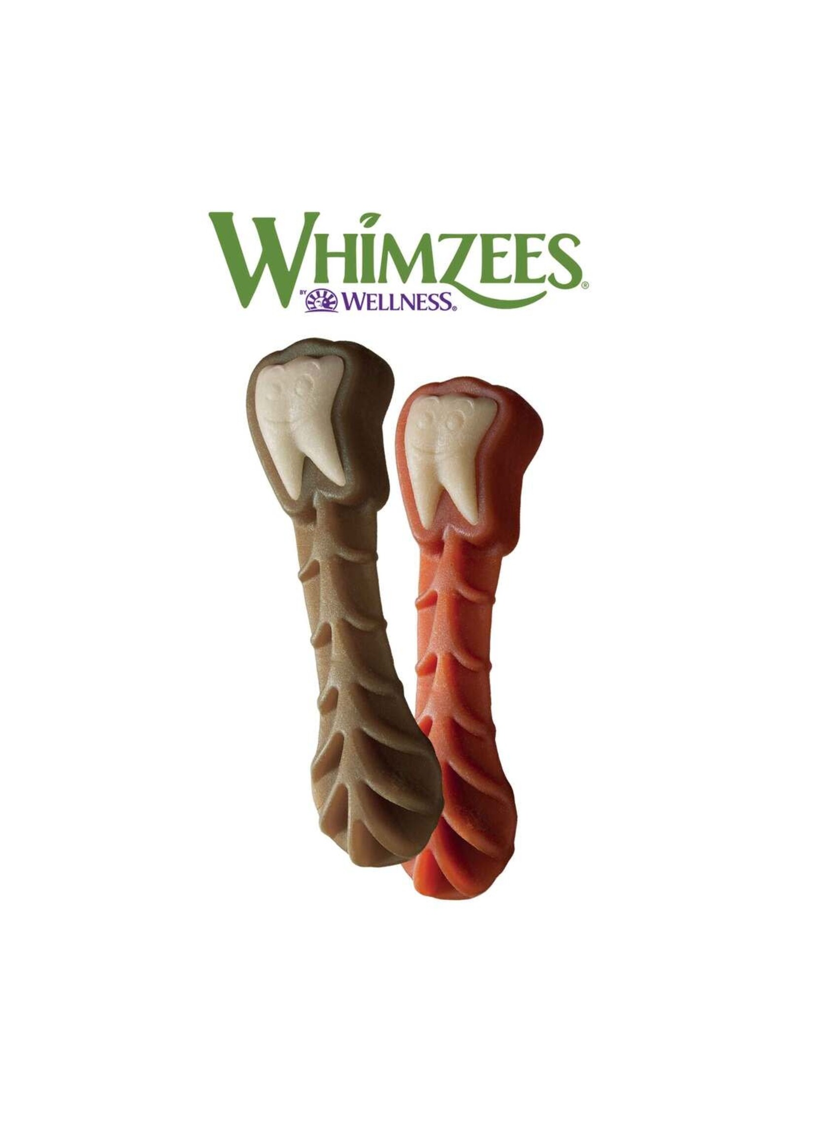 Wellness WHIMZEES Brushzees Toothbrush Dental Dog Treat - Medium | Bulk