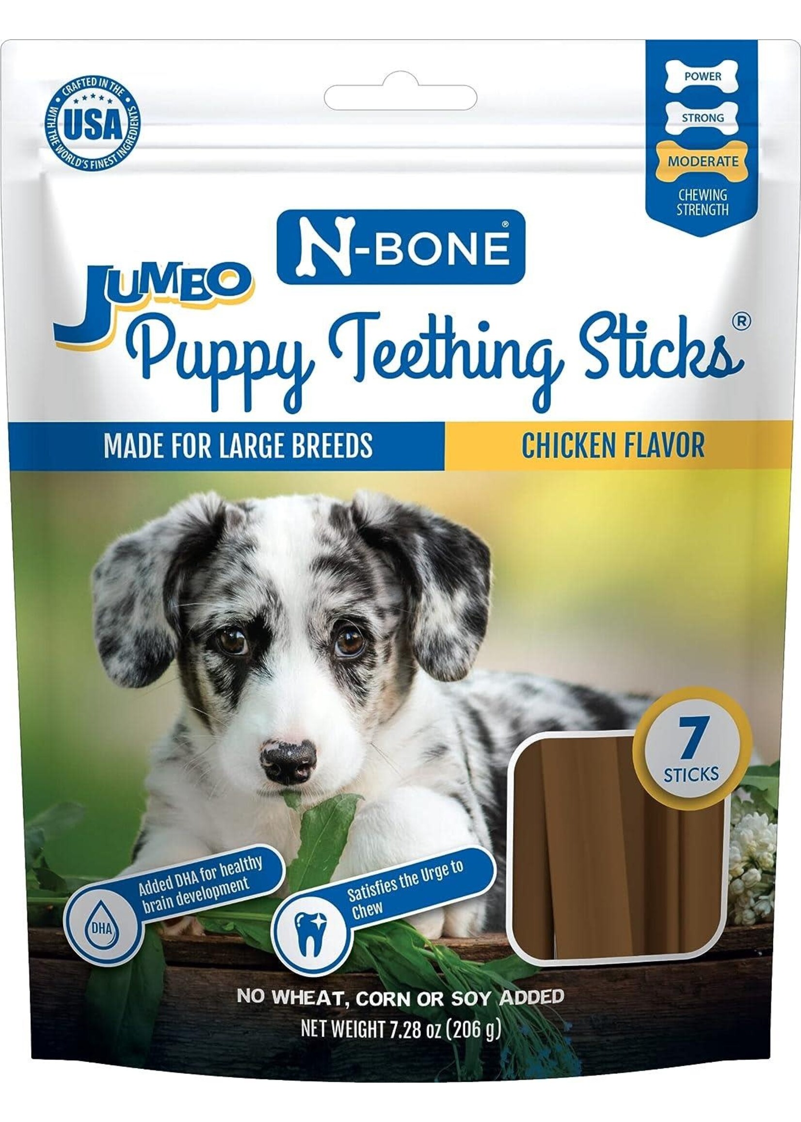 N-Bone N-Bone Puppy Teething Sticks Jumbo Chicken - 7.28 oz