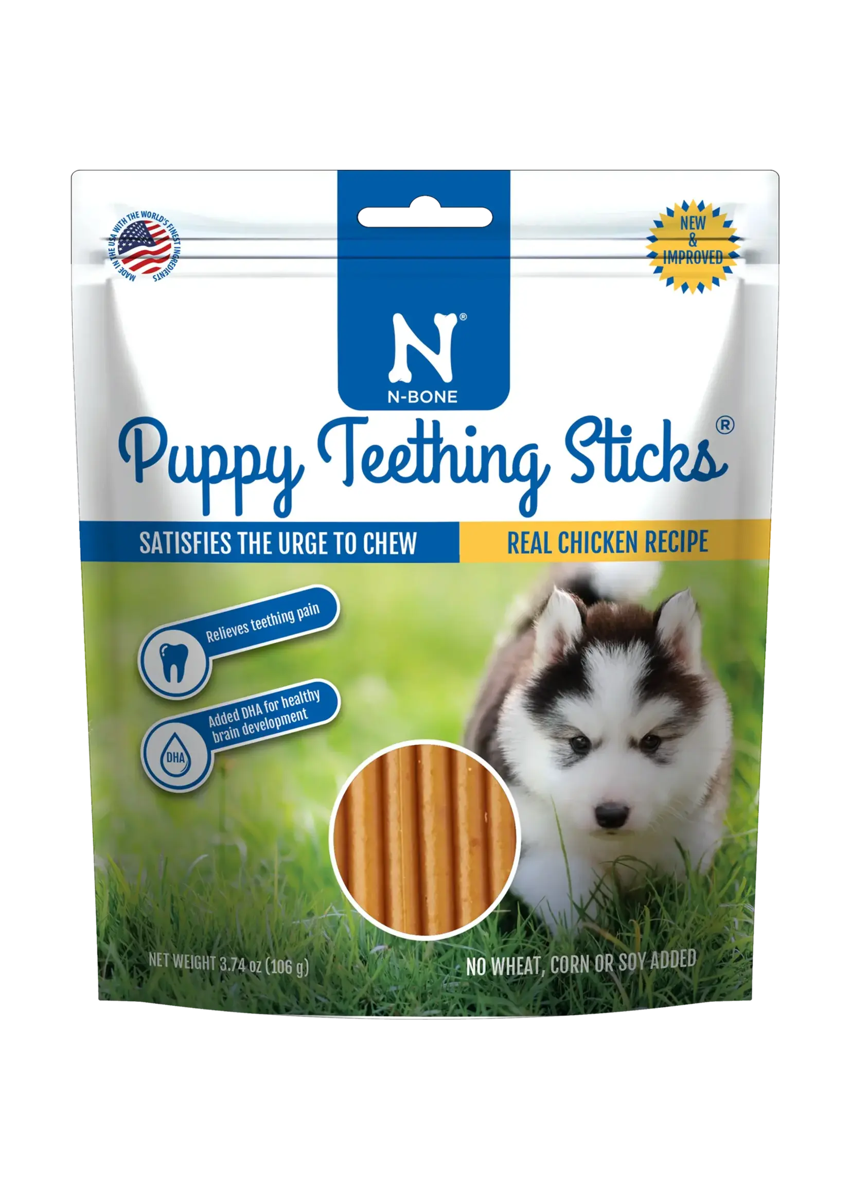 N-Bone N-Bone Puppy Teething Sticks Chicken Flavor - 3.74 oz