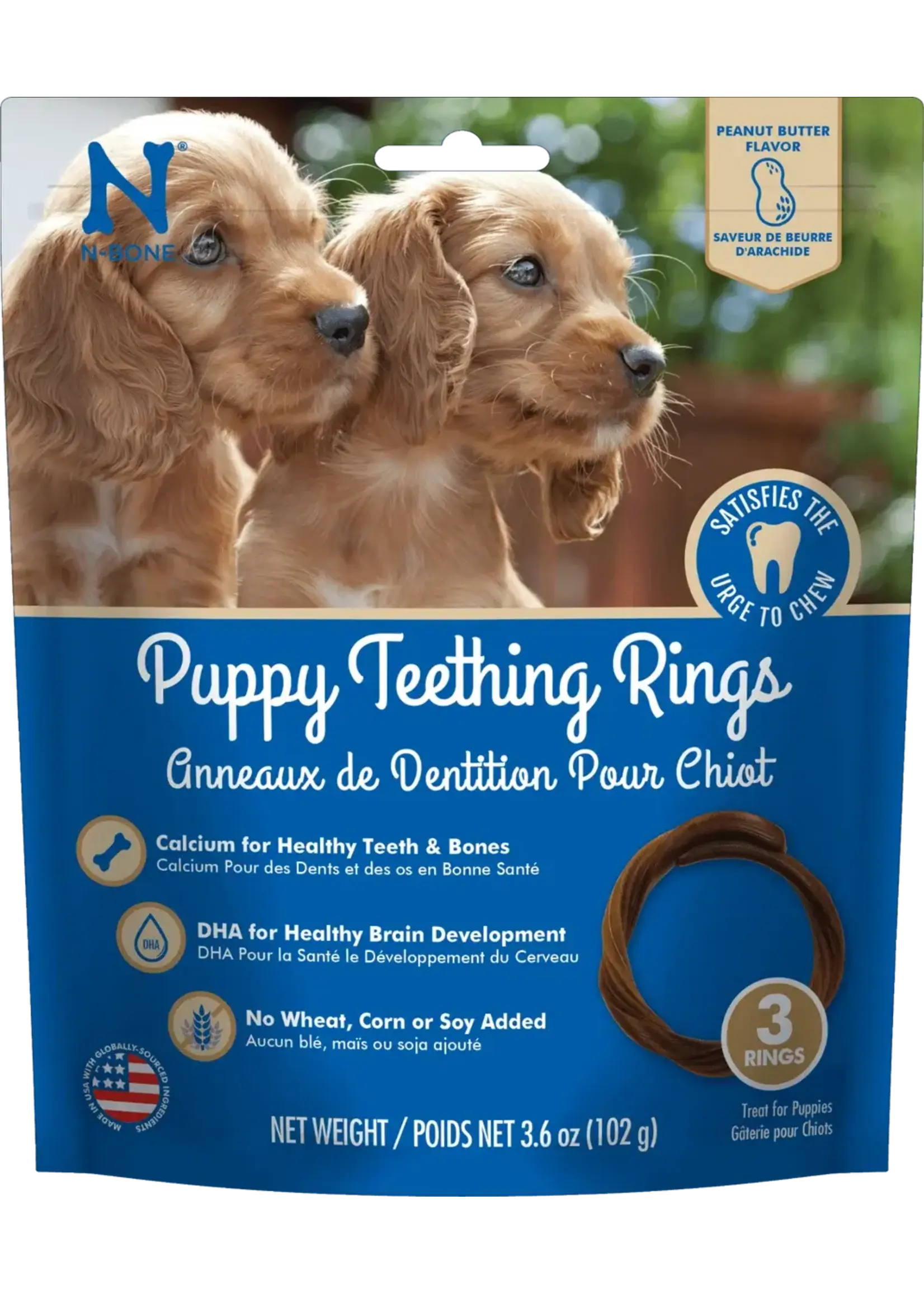 N-Bone N-Bone Puppy Teething Rings Peanut Butter Flavor - 6 Count
