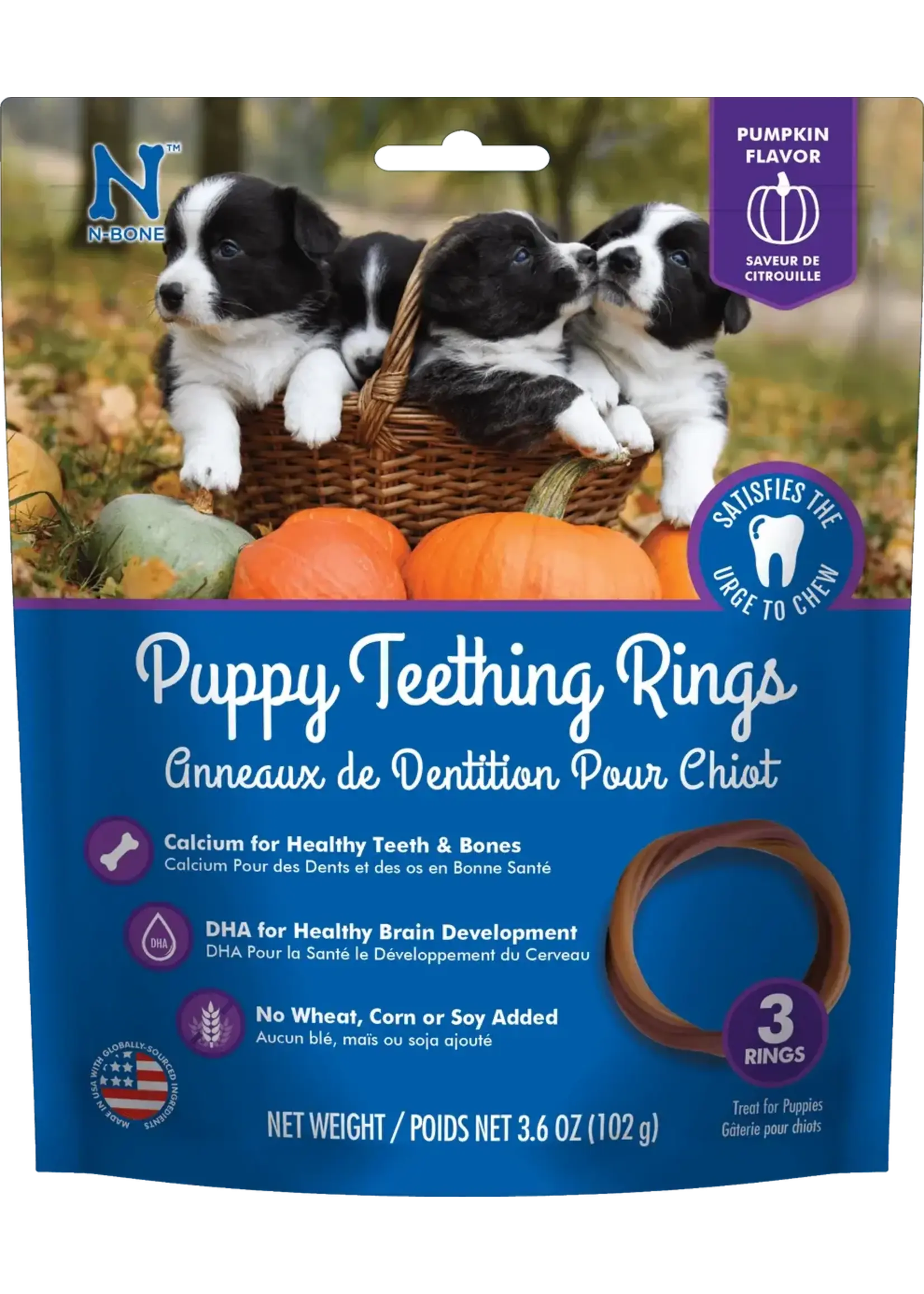 N-Bone N-Bone Puppy Teething Rings Pumpkin Flavor - 3 Count