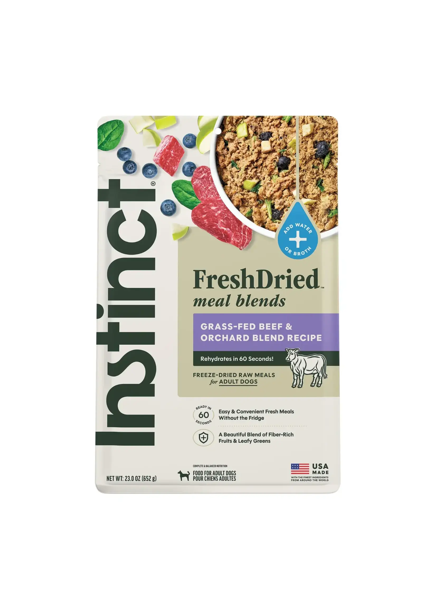 Instinct Instinct FreshDried Grass-Fed Beef & Orchard Blend Freeze Dried Dog Food - 23 oz