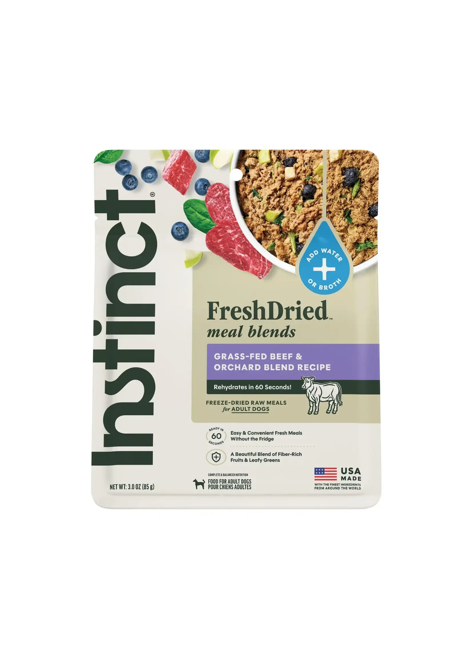 Instinct Instinct FreshDried Grass-Fed Beef & Orchard Blend Freeze Dried Dog Food - 3 oz