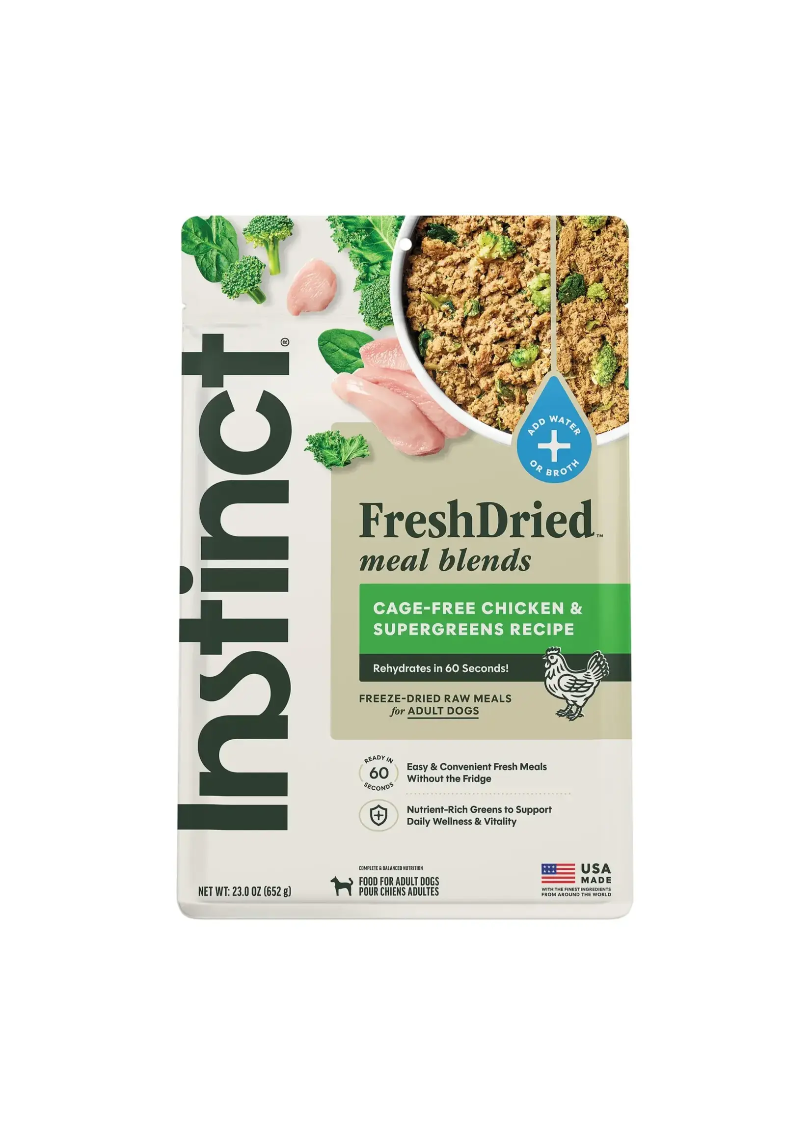 Instinct Instinct FreshDried Cage-Free Chicken & Super Greens Freeze Dried Dog Food - 23 oz