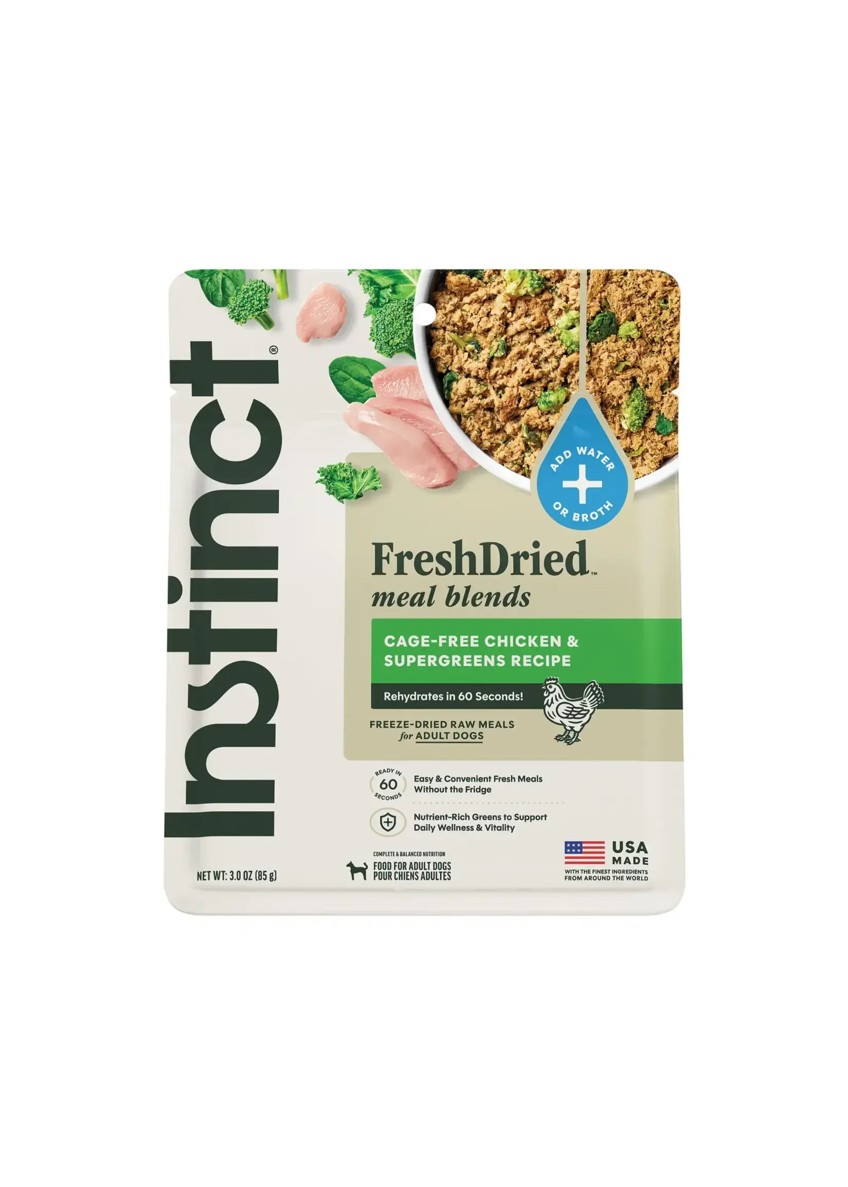 Instinct Instinct FreshDried Cage-Free Chicken & Super Greens Freeze Freeze Dried Dog Food - 3 oz