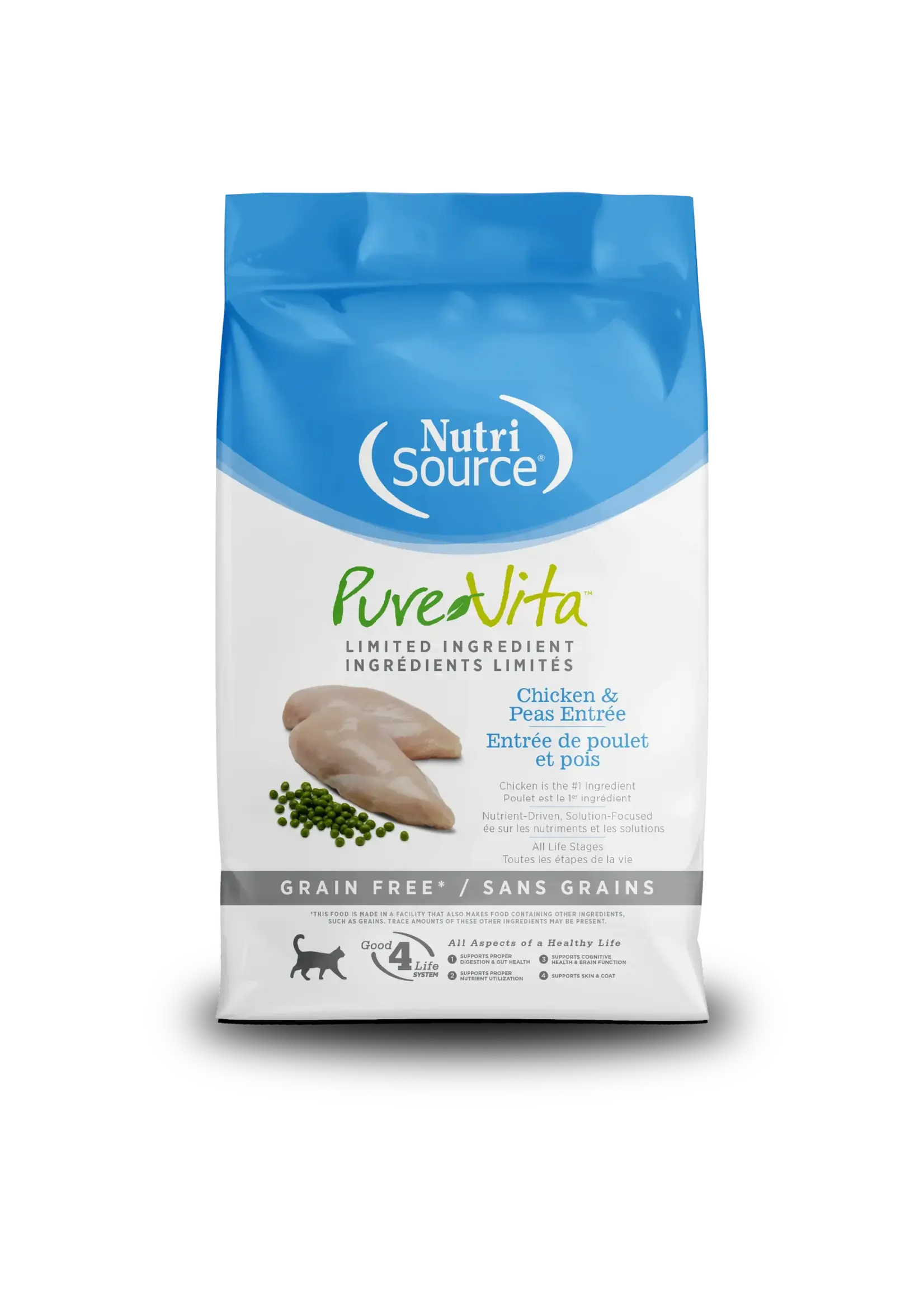NutriSource NutriSource Pure Vita Grain Free Chicken & Peas Dry Cat Food - 12 lb