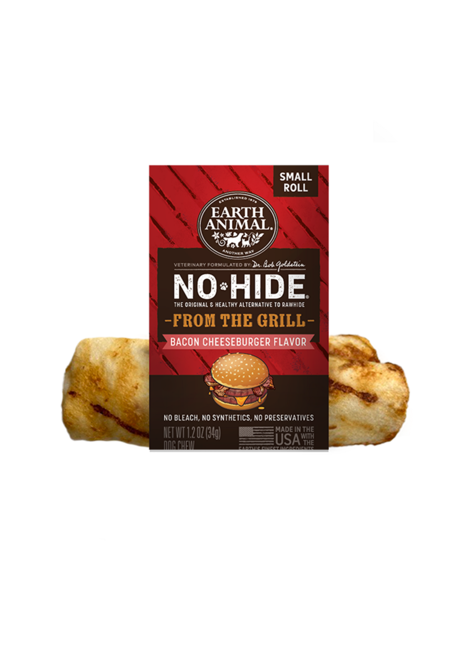 Earth Animal Earth Animal Dog No-Hide Bacon Cheeseburger Small Roll