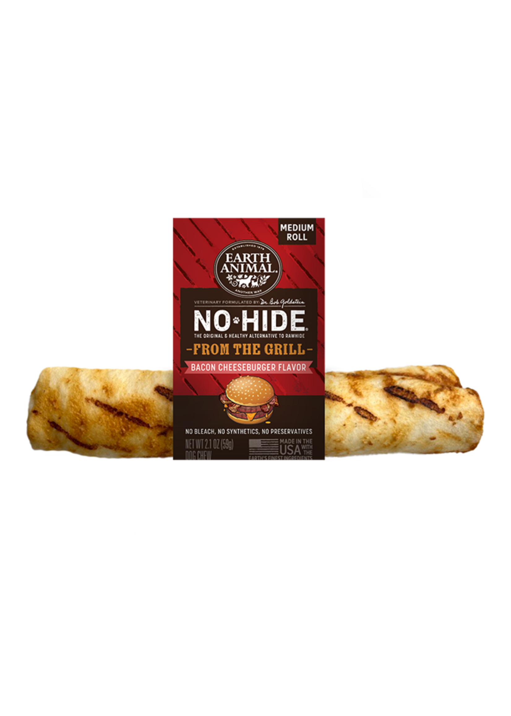 Earth Animal Earth Animal Dog No-Hide Bacon Cheeseburger Medium Roll