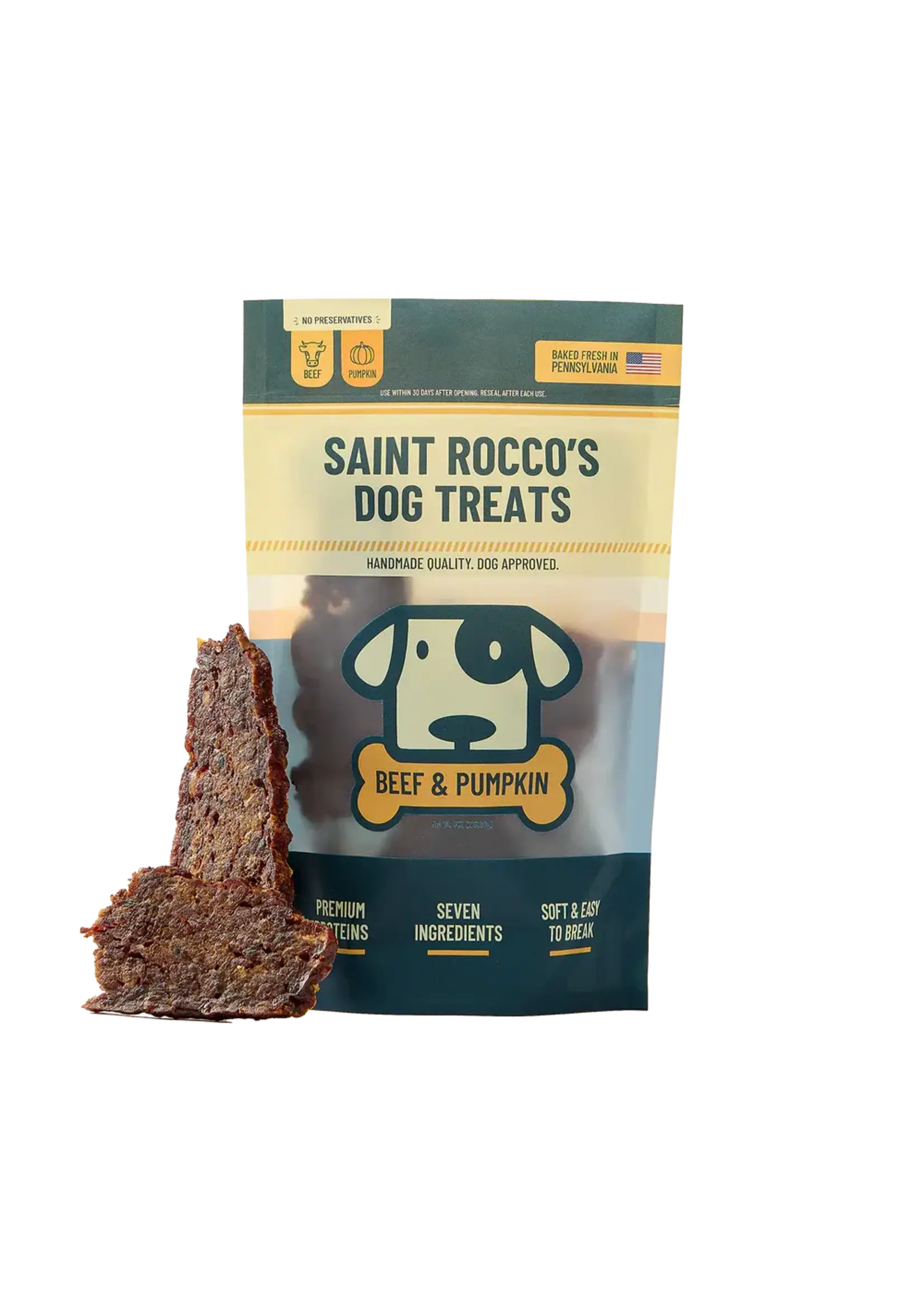 Saint Rocco's Beef & Pumpkin Dog Treats - 16 oz