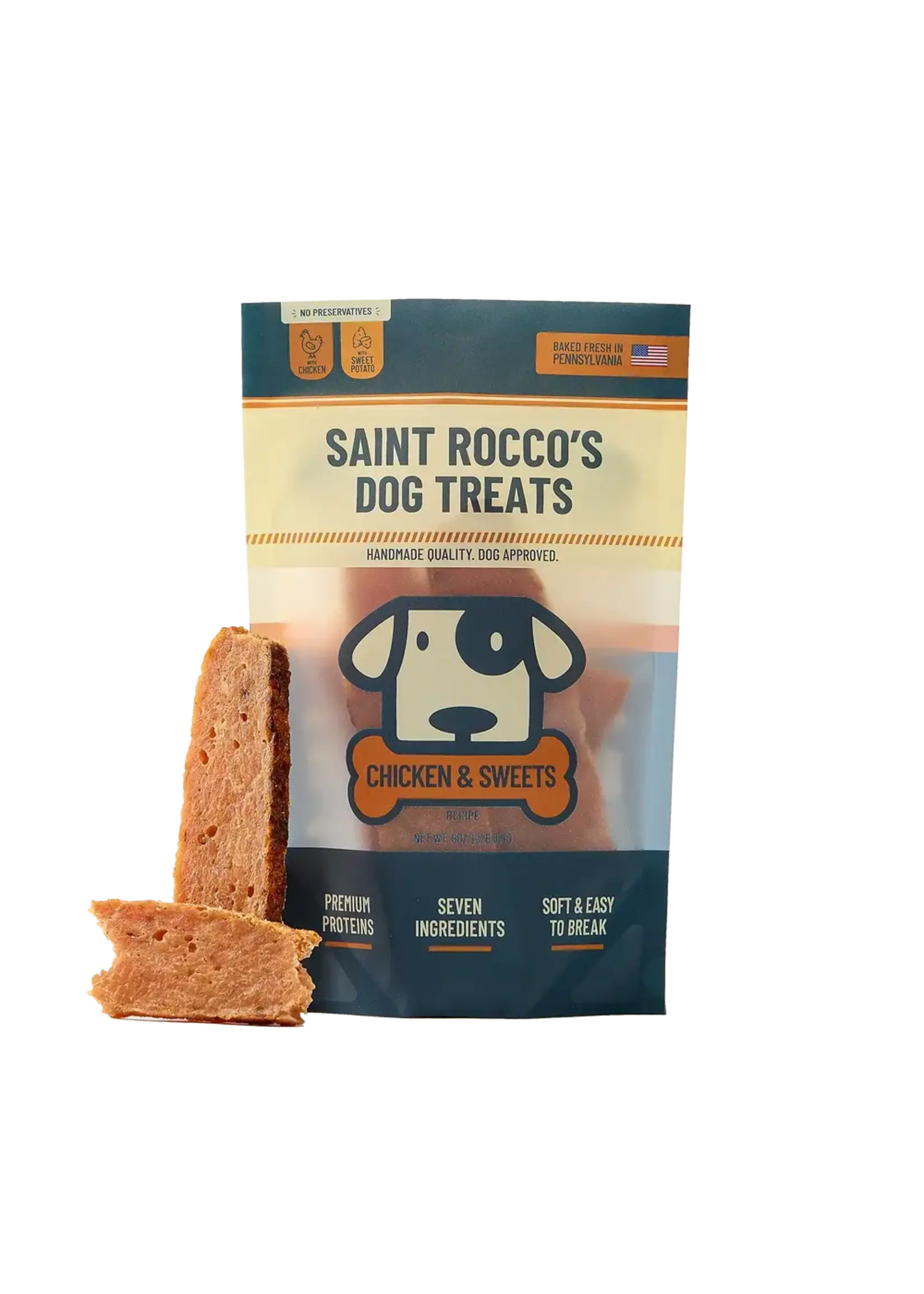 Saint Rocco's Chicken & Sweet Potato Dog Treats - 8 oz