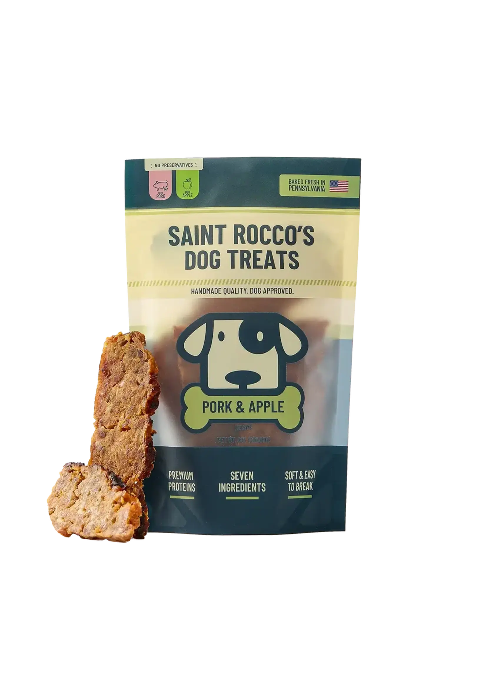 Saint Rocco's Pork & Apple Dog Treats - 16 oz