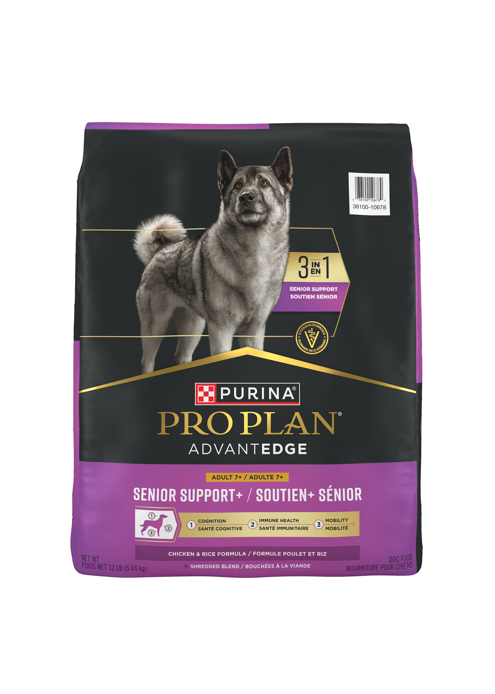 Purina Pro Plan Pro Plan AdvantEDGE Senior Support + Shredded Blend Chicken & Rice Dry Dog Food - 12 lb.