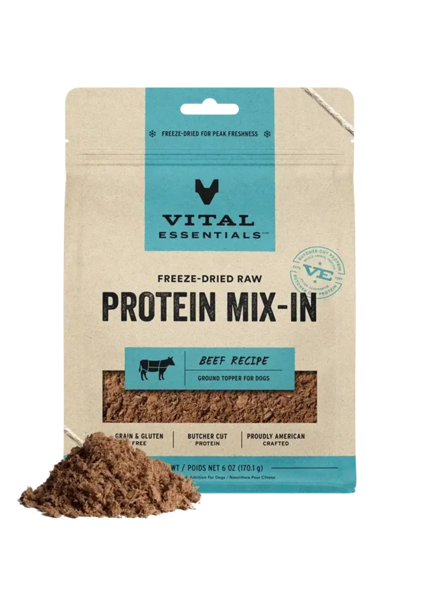 Vital Essentials Vital Essentials Freeze-Dried Protein Mix-In Ground Topper for Dogs - Beef Recipe - 6 oz