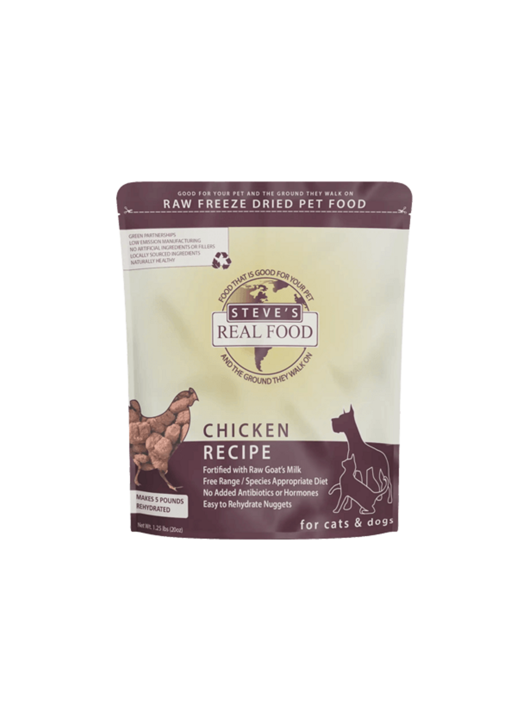 Steve's Real Food Steve's Freeze-Dried Raw Dog & Cat Food - Chicken Nuggets - 1.25 lb