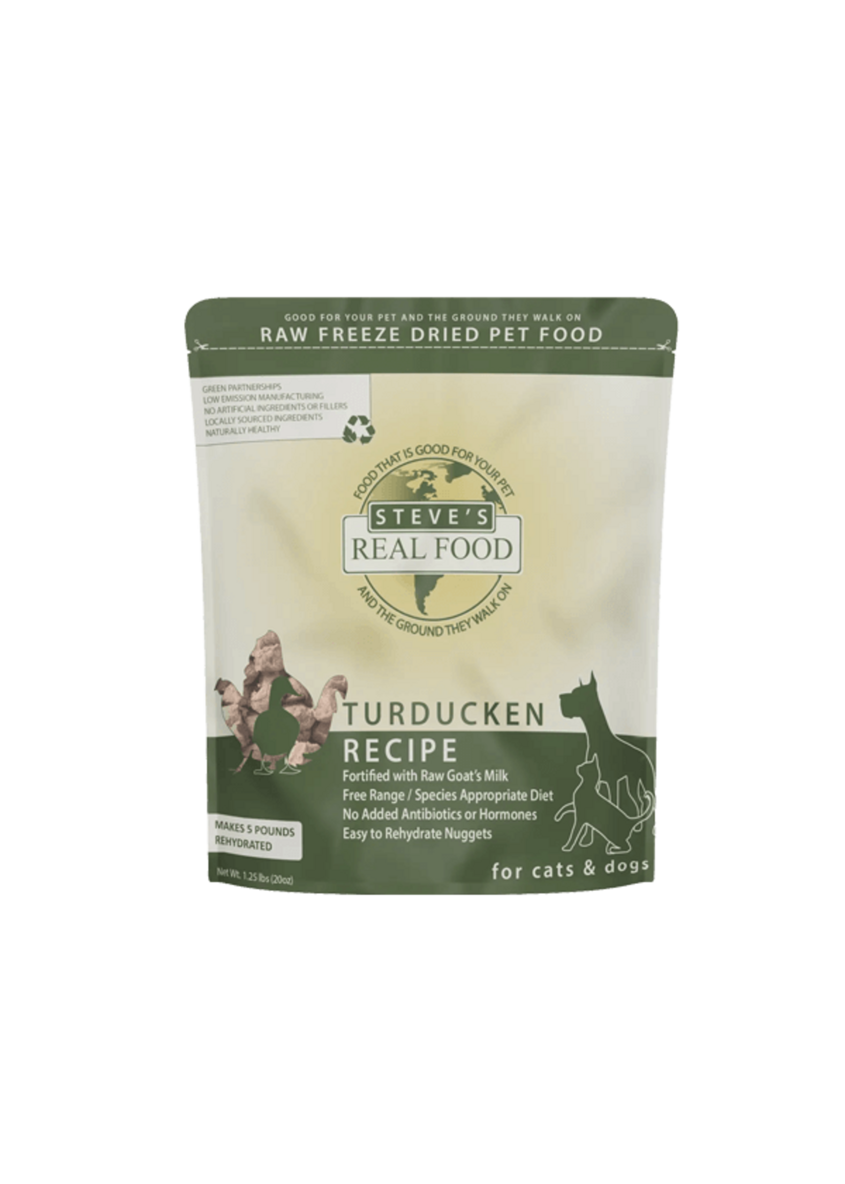 Steve's Real Food Steve's Freeze-Dried Raw Dog & Cat Food - Turducken Nuggets - 1.25 lb