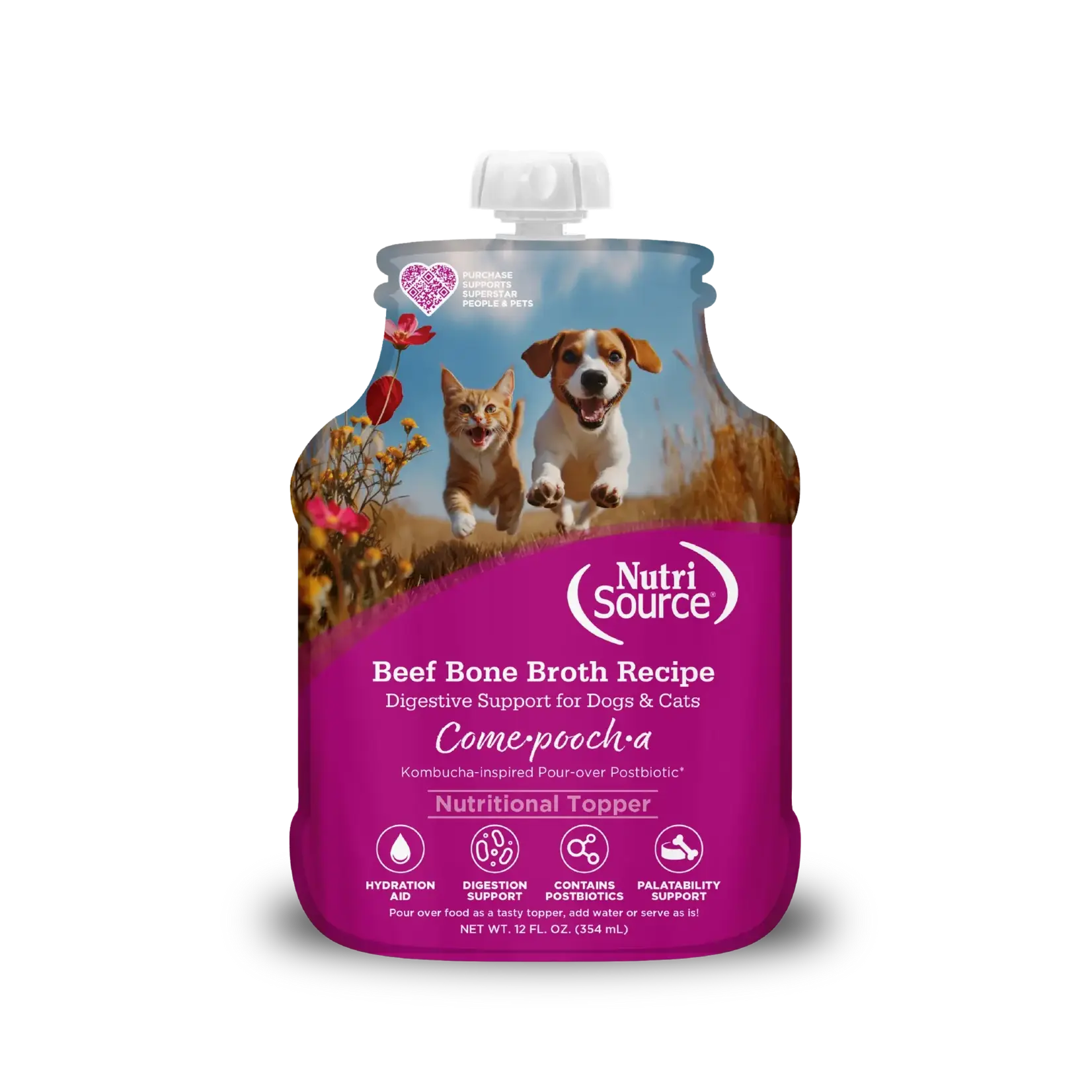 NutriSource Nutrisource Beef Bone Broth Recipe Come·pooch·a Dog Food Topper - 12 oz