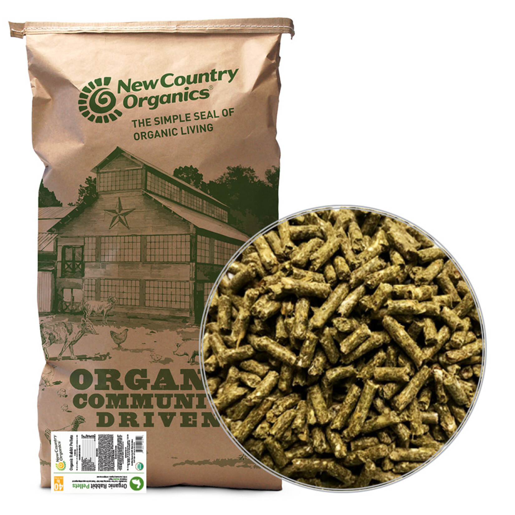 New Country Organics New Country Organics Rabbit Pellets - 40 lb