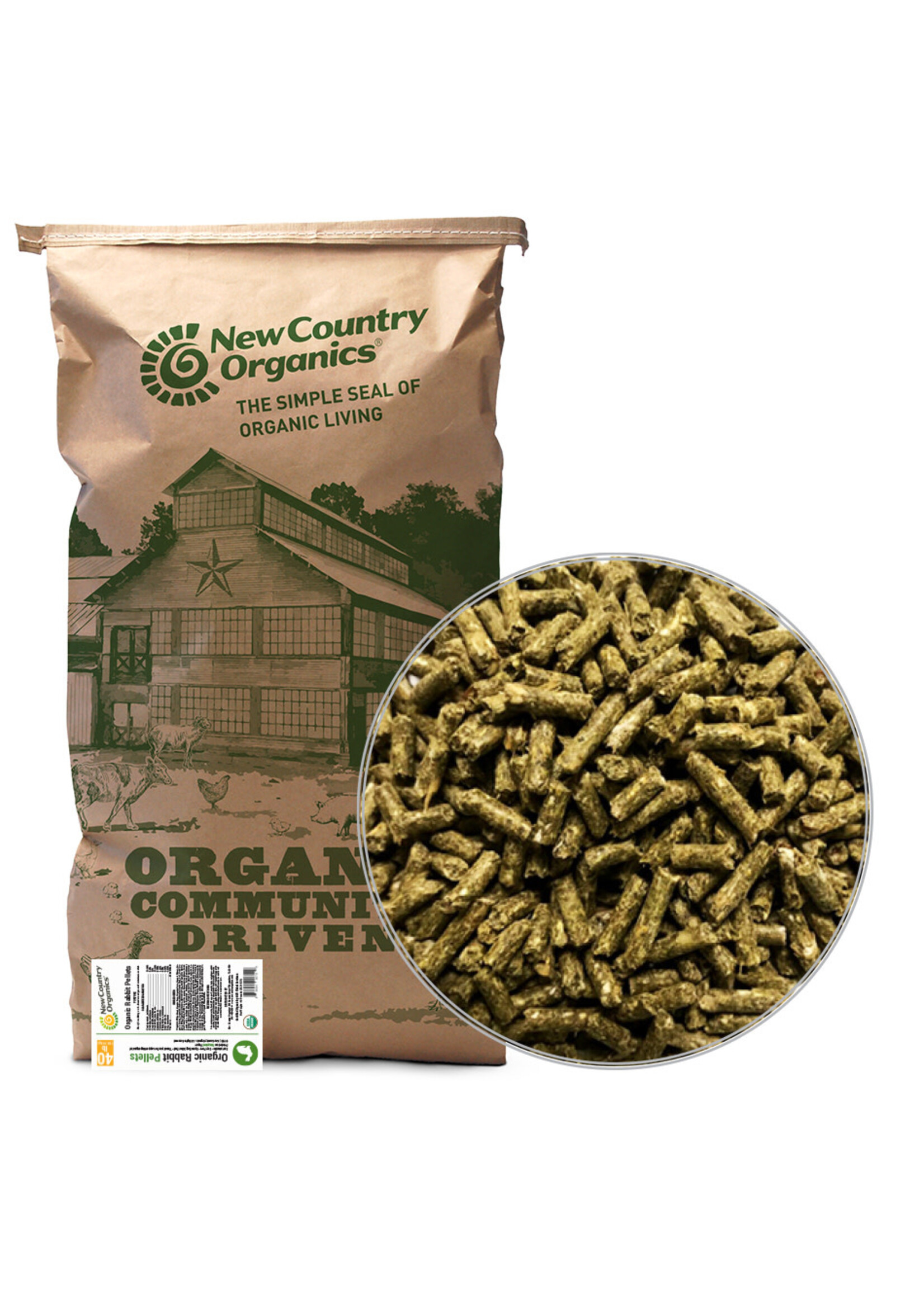 New Country Organics New Country Organics Rabbit Pellets - 40 lb