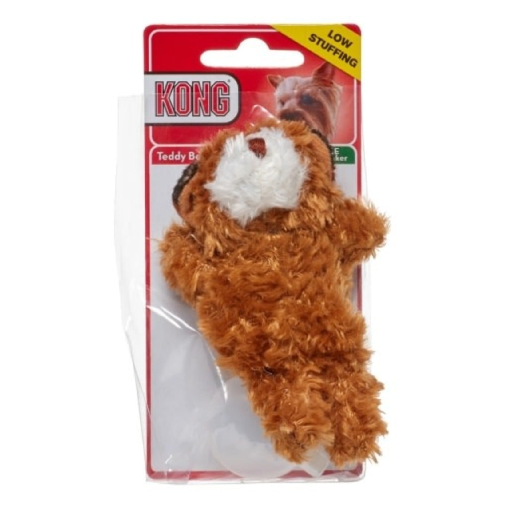 KONG KONG Plush Teddy Bear Dog Toy with Squeaker  Extra Small