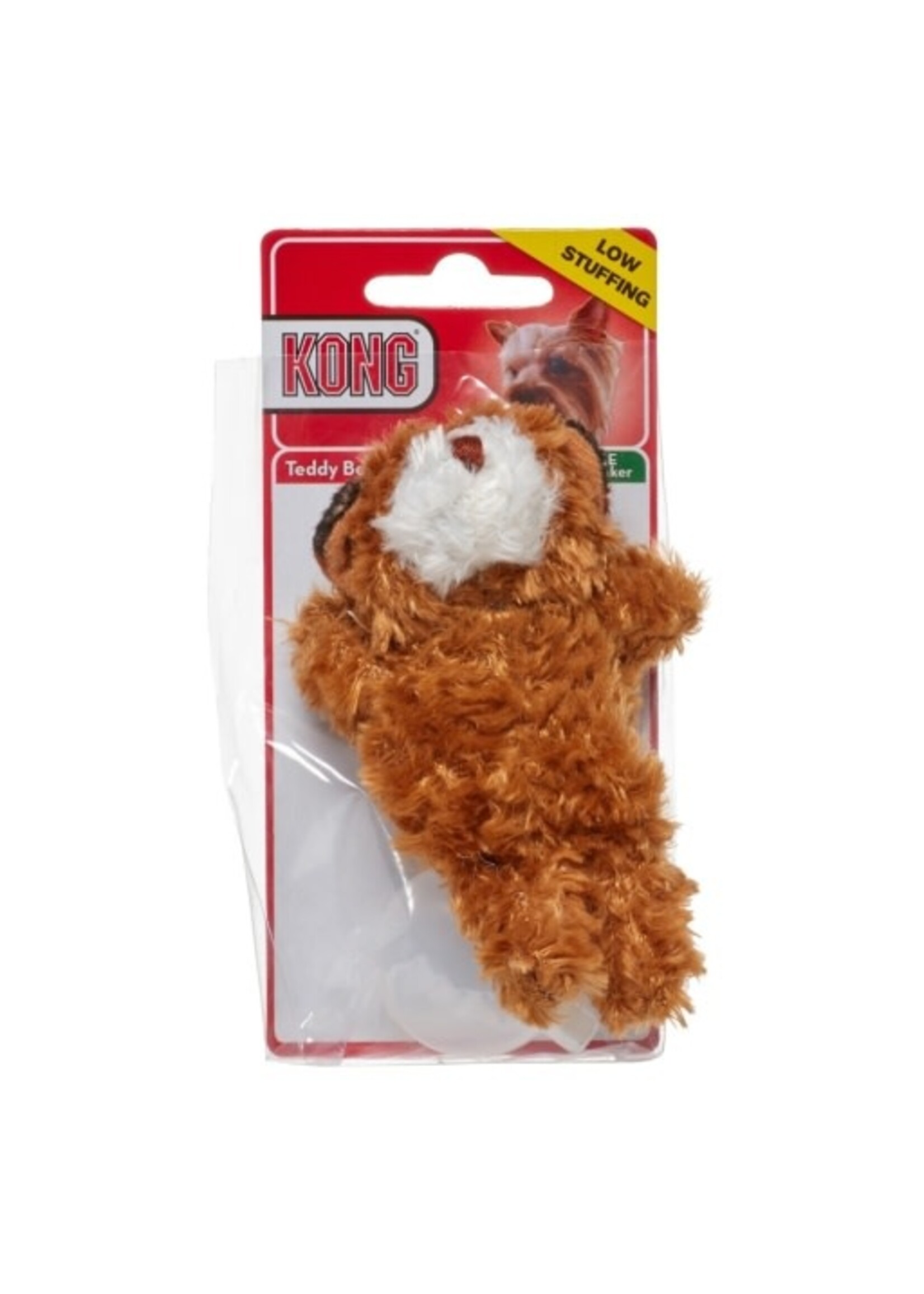 KONG KONG Plush Teddy Bear Dog Toy with Squeaker  Extra Small
