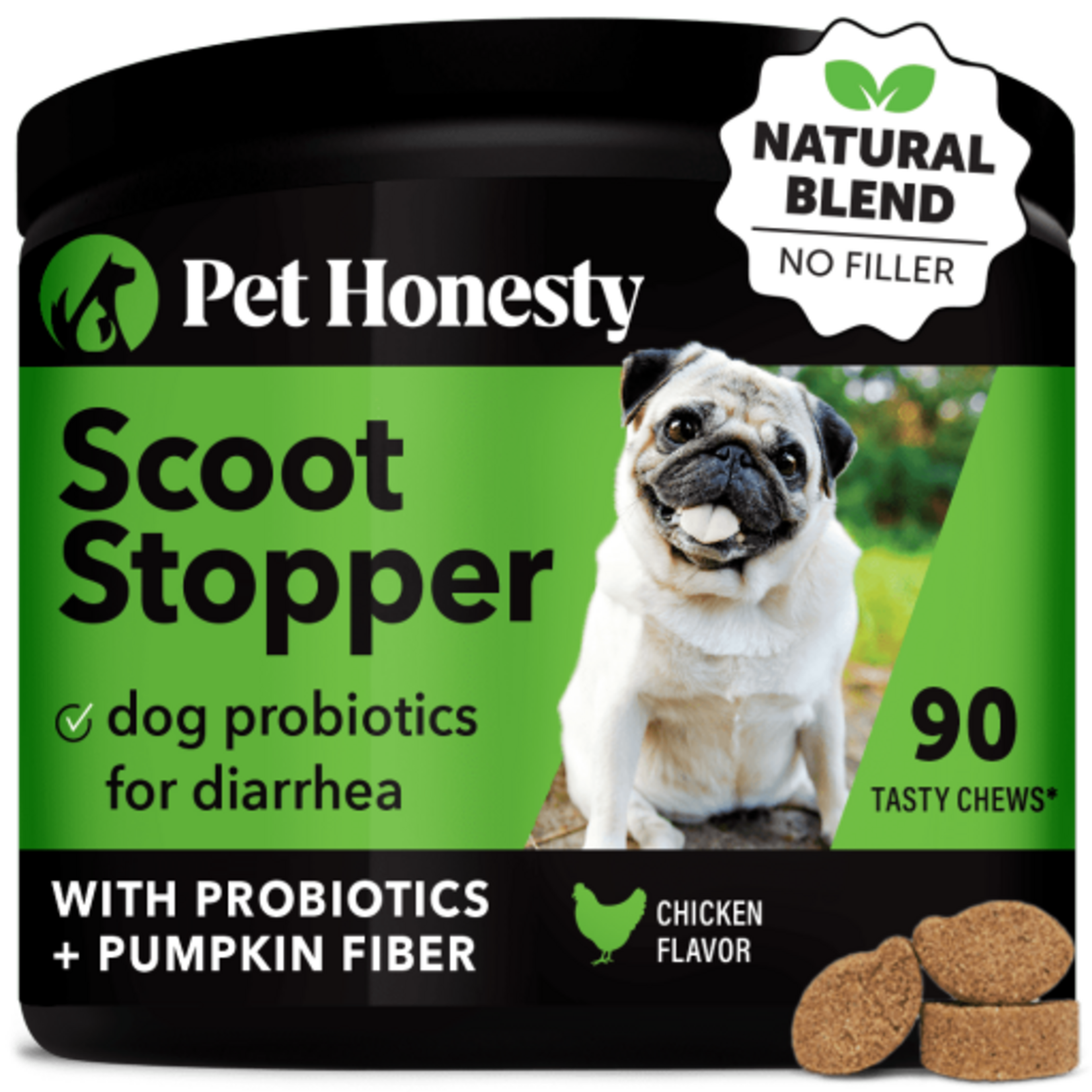 PET HONESTY Dog Scoot Stopper ANAL GLAND SUPPORT SOFT CHEWS 90CT
