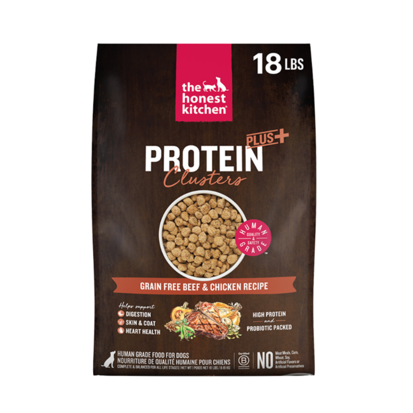 The Honest Kitchen The Honest Kitchen Dog Protein Plus+ Clusters Grain Free Beef & Chicken - 18 lb