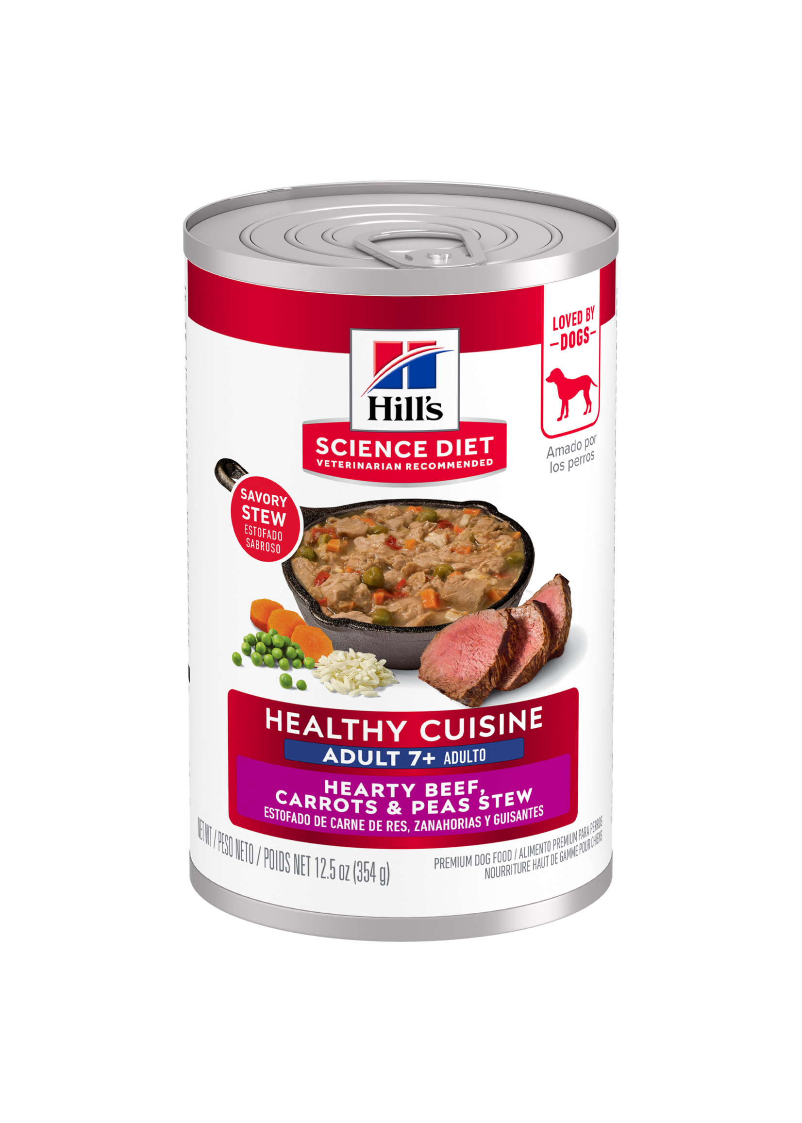 Hill's Science Diet Hill's Science Diet Wet Dog Food Can - Healthy Cuisine Adult 7+ Beef, Carrots & Peas Stew - 12.5 oz, Case of 12