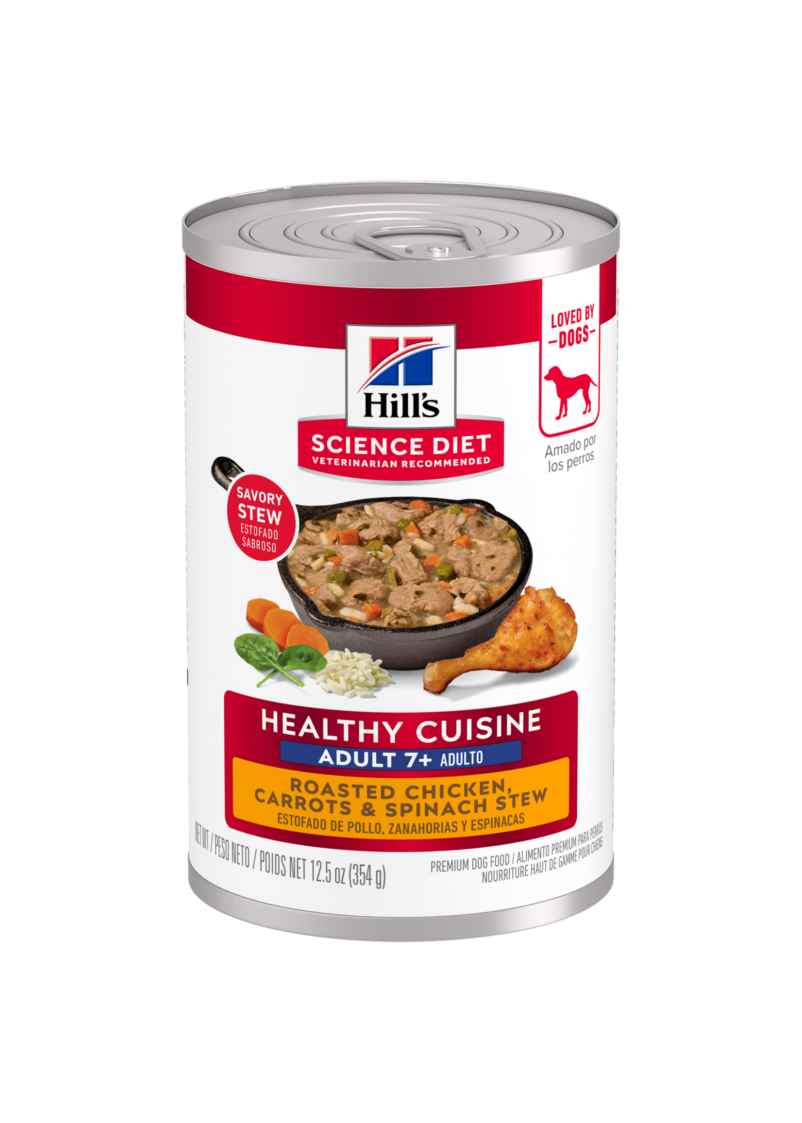 Hill's Science Diet Hill's Science Diet Wet Dog Food Can - Healthy Cuisine Adult 7+ Chicken, Carrots & Spinach Stew - 12.5 oz, Case of 12