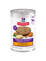 Hill's Science Diet Hill's Science Diet Wet Dog Food Can - Adult Sensitive Stomach & Skin Chicken & Vegetable - 12.8 oz, Case of 12