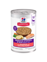 Hill's Science Diet Hill's Science Diet Wet Dog Food Can - Adult Sensitive Stomach & Skin Salmon & Vegetable - 12.8 oz, Case of 12