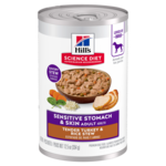 Hill's Science Diet Hill's Science Diet Wet Dog Food Can - Adult Sensitive Stomach & Skin Turkey & Rice Stew - 12.8 oz, Case of 12