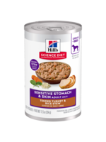 Hill's Science Diet Hill's Science Diet Wet Dog Food Can - Adult Sensitive Stomach & Skin Turkey & Rice Stew - 12.8 oz, Case of 12