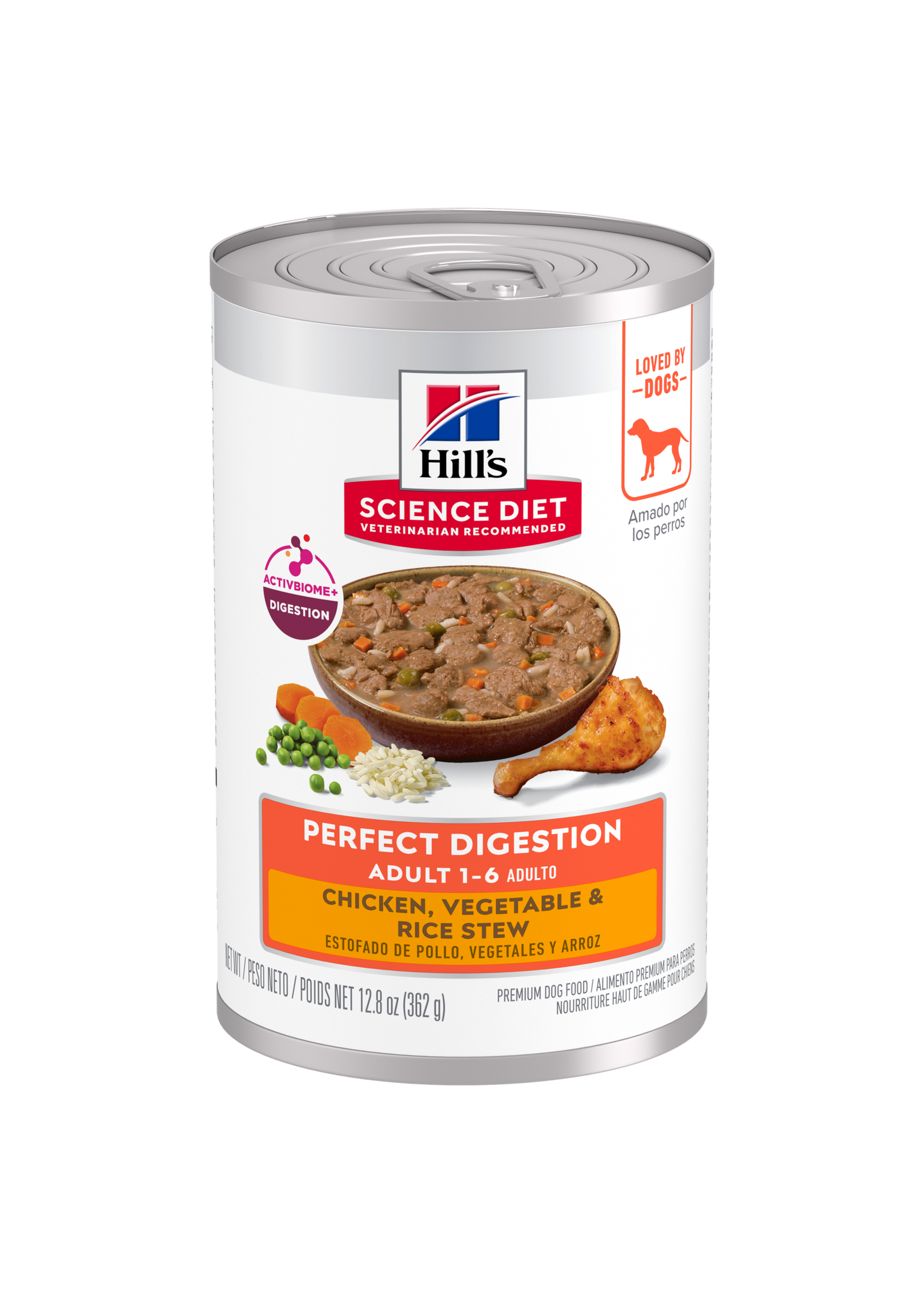 Hill's Science Diet Hill's Science Diet Wet Dog Food Can - Adult 1-6 Perfect Digestion Chicken, Vegetable & Rice Stew - 12.5 oz, Case of 12