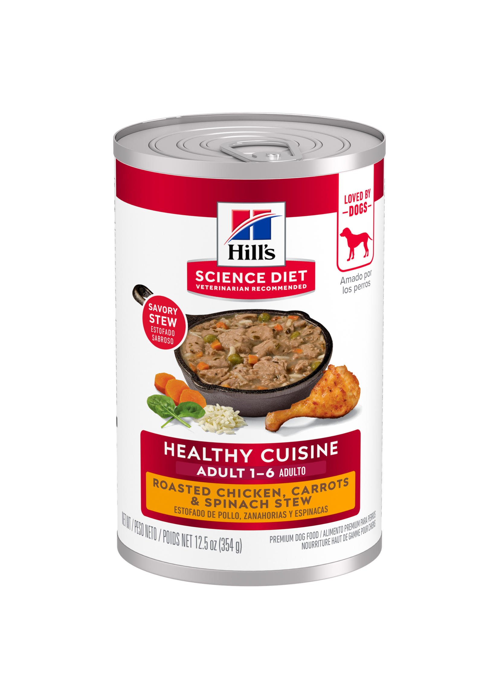 Hill's Science Diet Hill's Science Diet Wet Dog Food Can - Healthy Cuisine Adult 1-6 Chicken, Carrots & Spinach Stew - 12.5 oz, Case of 12