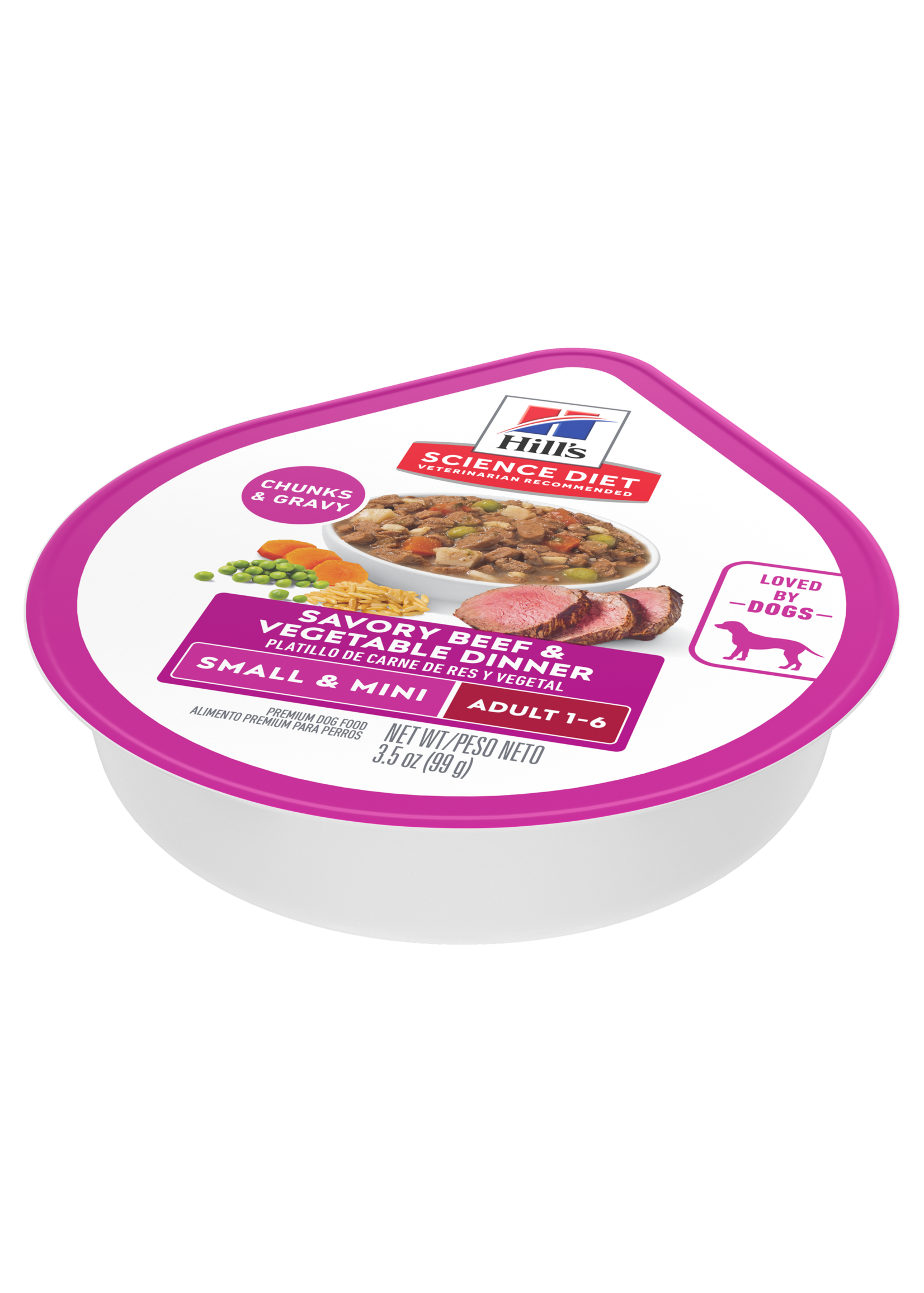 Hill's Science Diet Hill's Science Diet Wet Dog Food Tray - Small & Mini Adult 1-6 Savory Beef & Vegetables Dinner - 3.5 oz, Box of 12