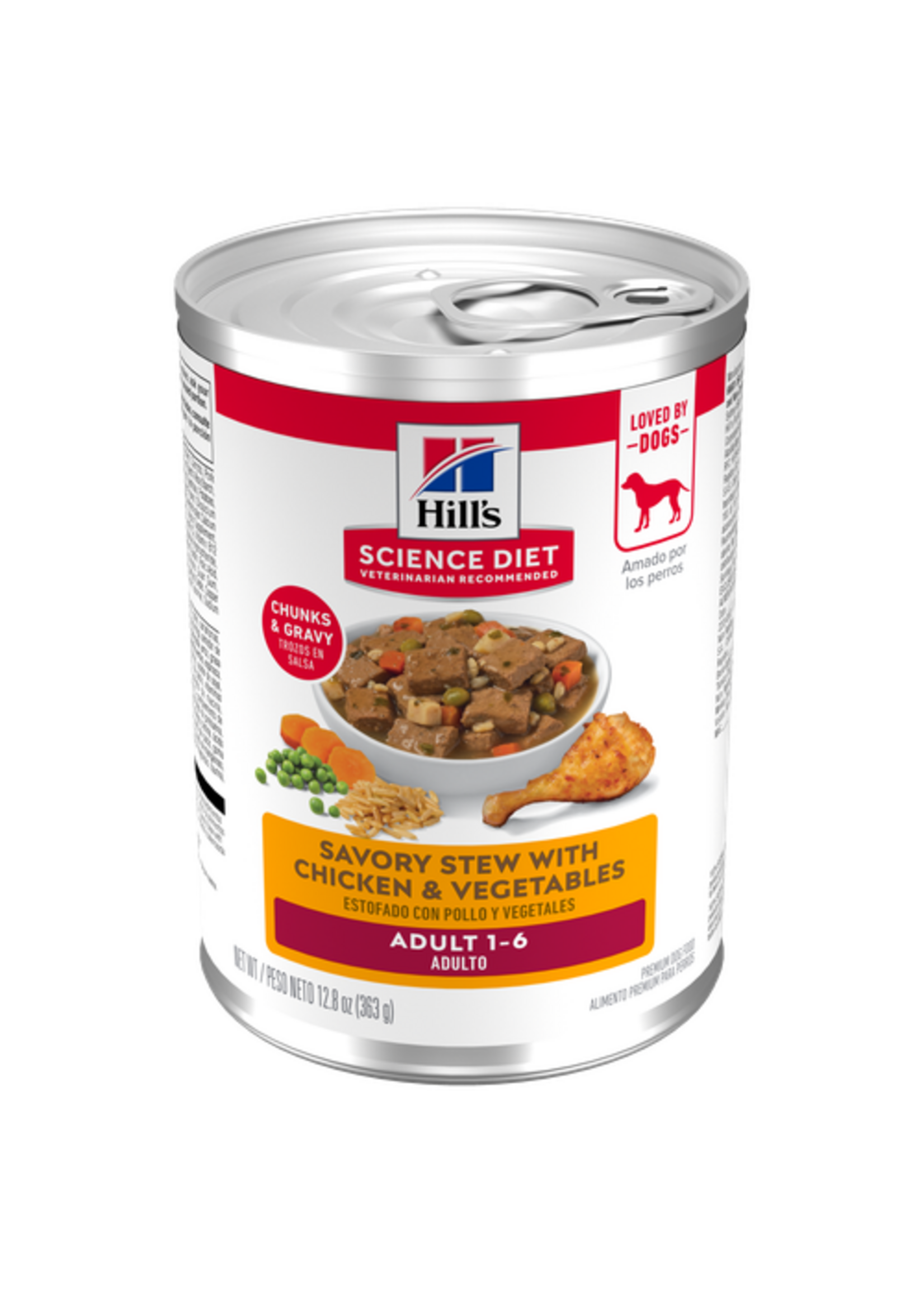 Hill's Science Diet Hill's Science Diet Wet Dog Food Can - Adult 1-6 Savory Stew Chicken & Vegetables - 12.8 oz, Case of 12