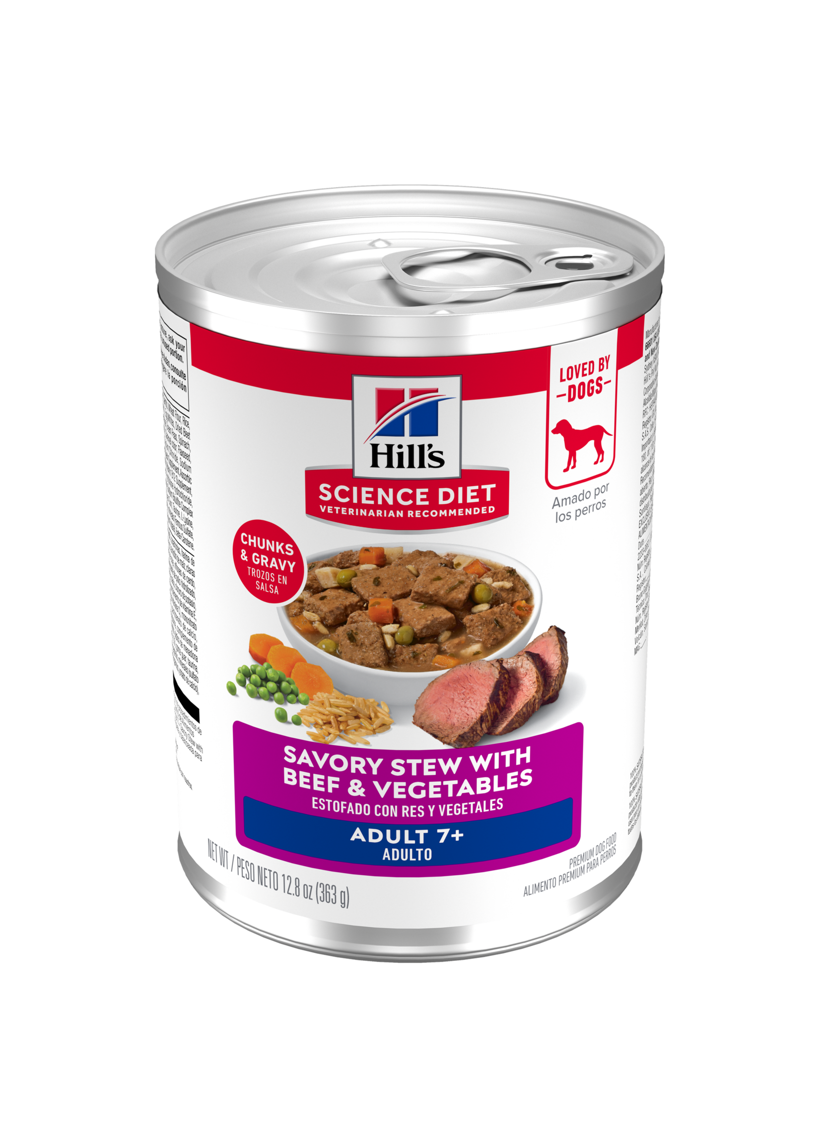 Hill's Science Diet Hill's Science Diet Wet Dog Food Can - Adult 7+ Savory Stew Beef & Vegetables - 12.8 oz, Case of 12