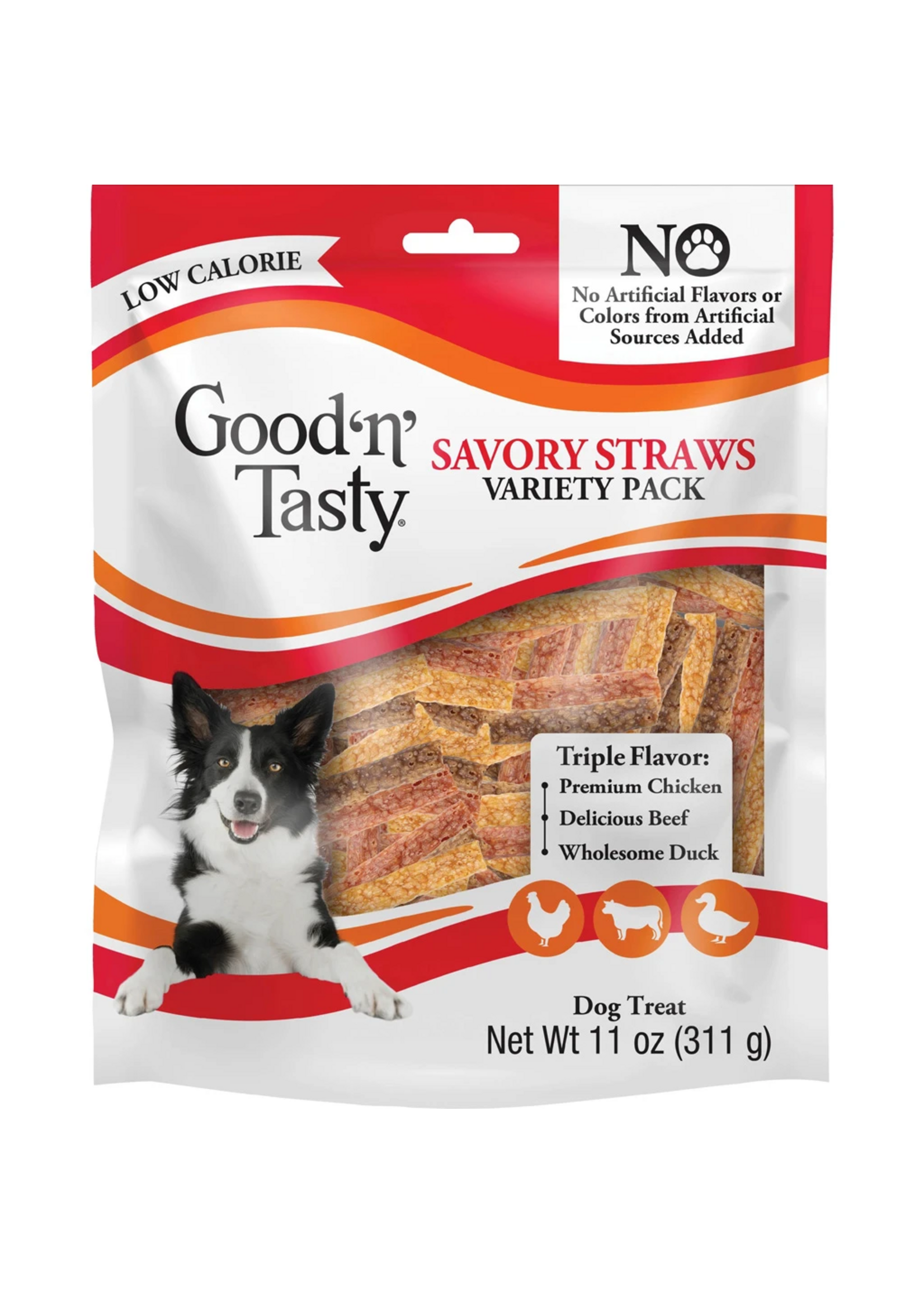 Good 'N' Tasty Good 'N' Tasty Savory Straws Chicken, Beef & Duck Dog Treats - 11 oz