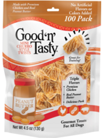 Good 'N' Tasty Good 'N' Tasty Mini Churro Twists Chicken, Peanut Butter & Pork - 4.5 oz, 100 Pack