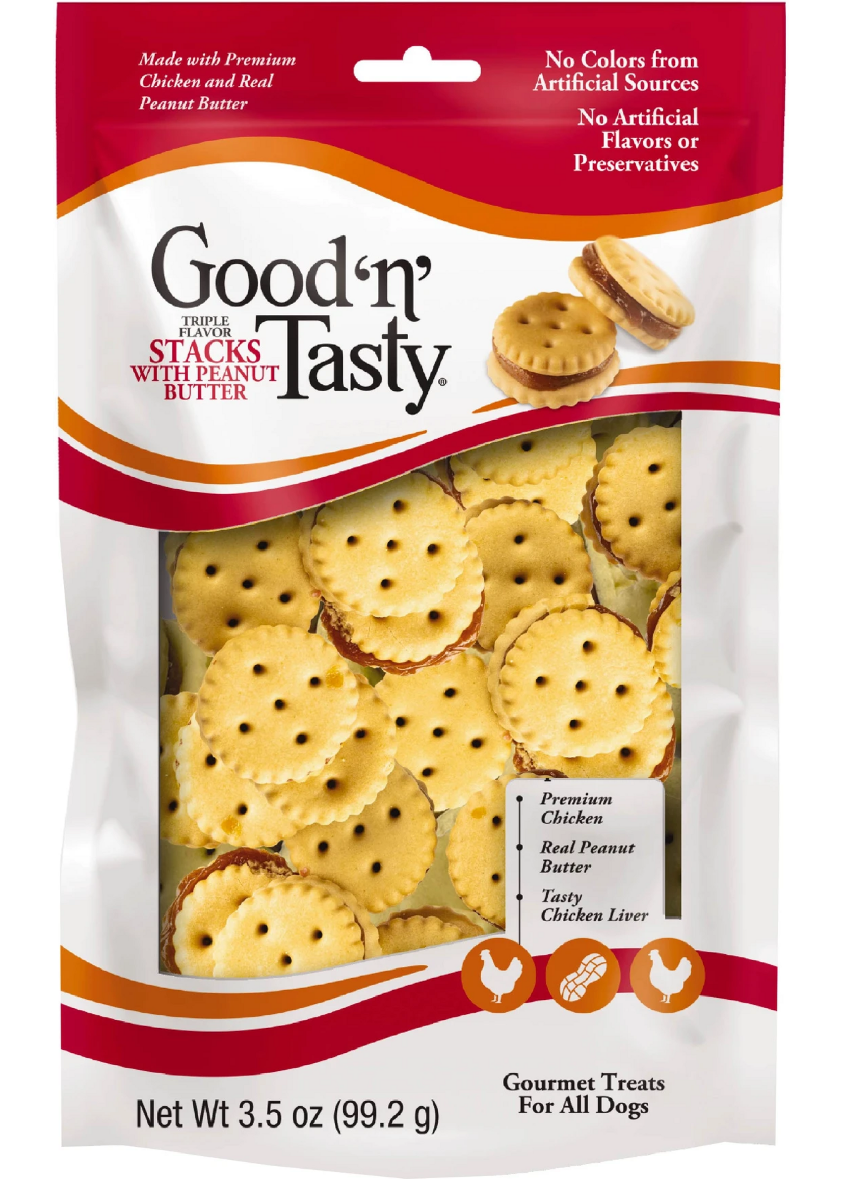 Good 'N' Tasty Good 'N' Tasty Triple Flavor Stacks Chicken & Peanut Butter Dog Treats - 3.5 oz