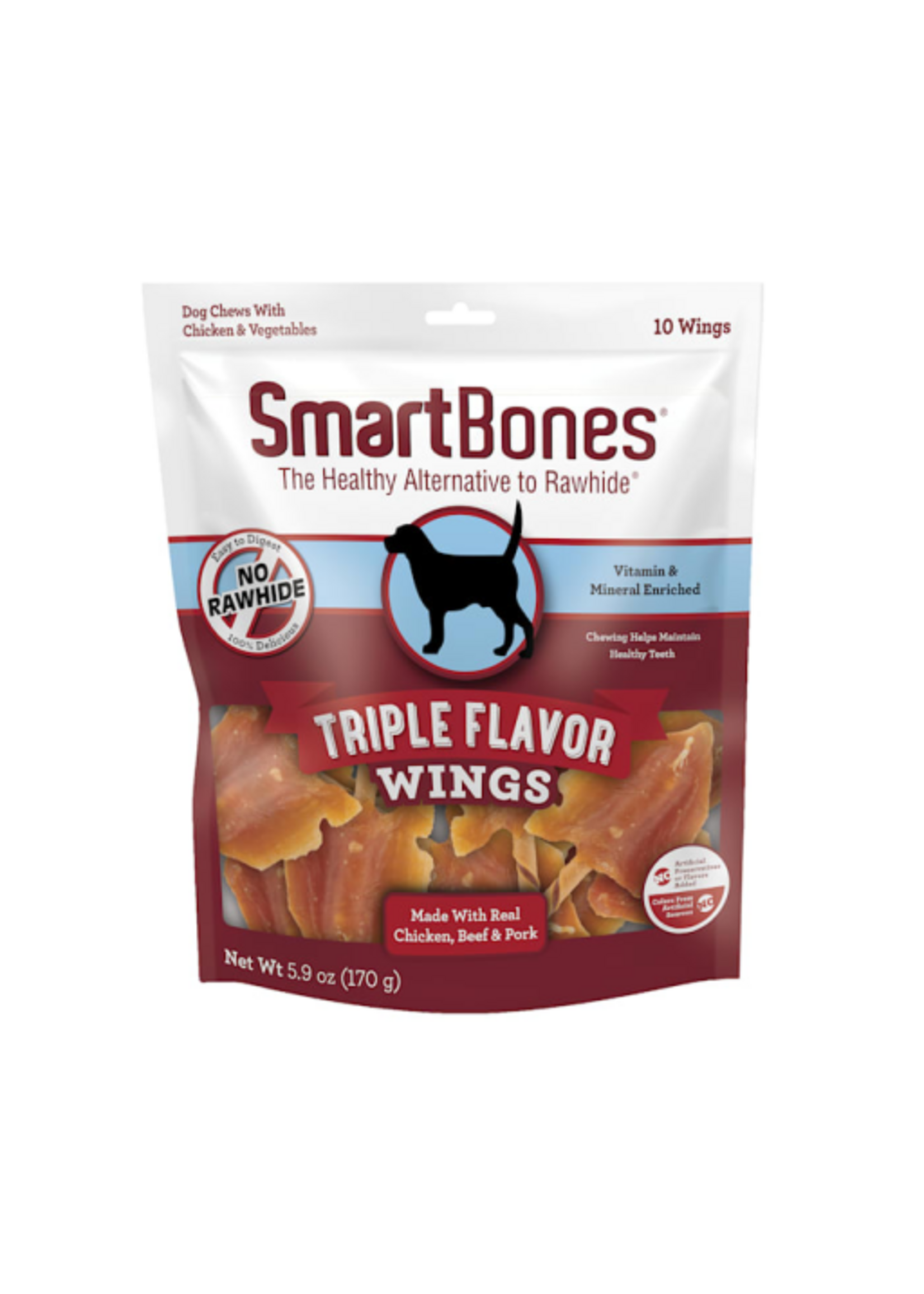 SmartBones SmartBones Triple Flavor Wings Chicken, Beef & Pork Dog Treats - 5.9 oz, 10 Pack