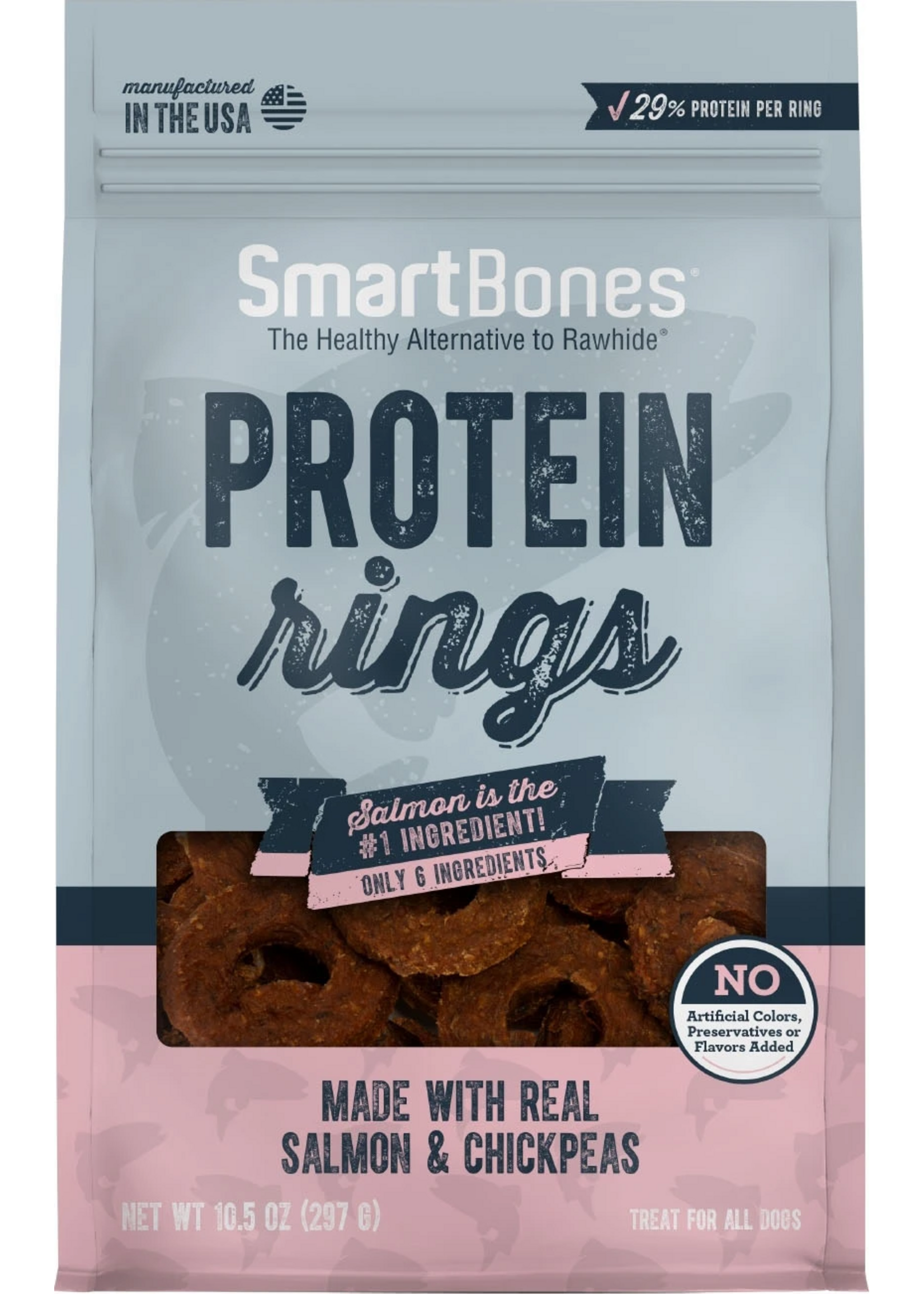 SmartBones SmartBones Protein Rings Salmon & Chickpeas Dog Treats - 10.5 oz